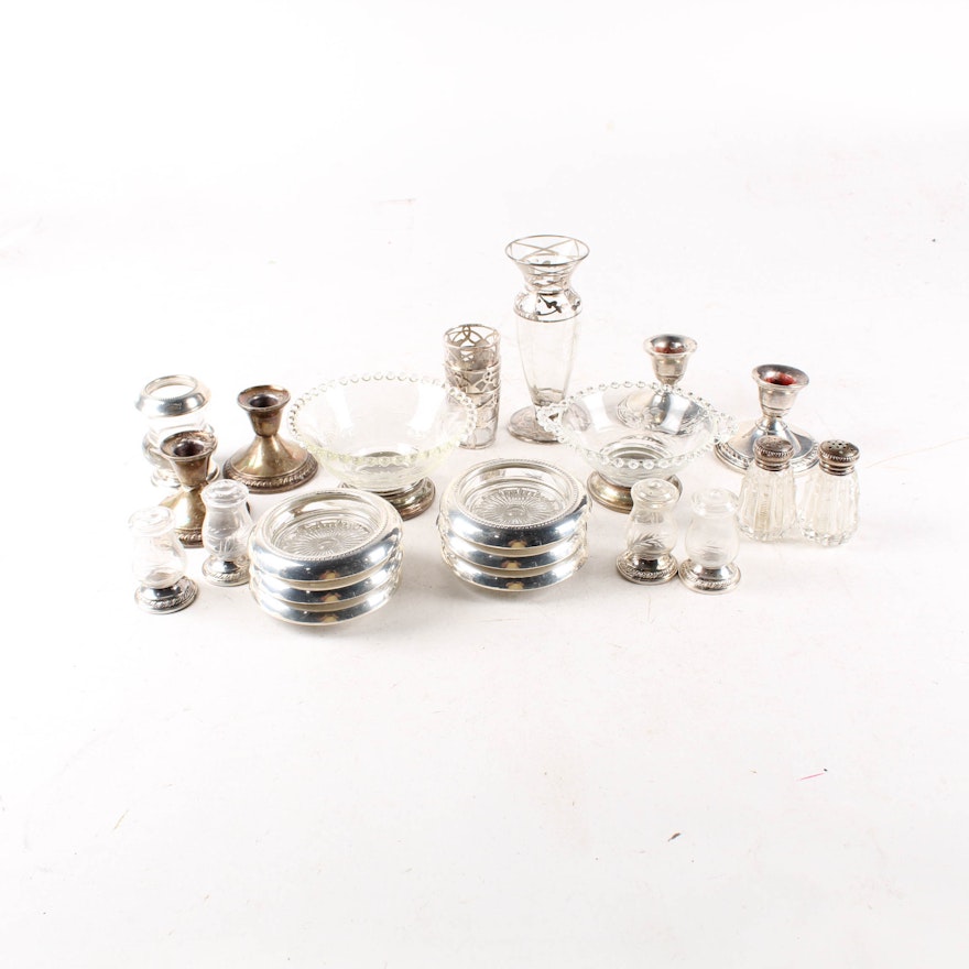 Weighted Sterling Silver and Silver Overlay Tableware