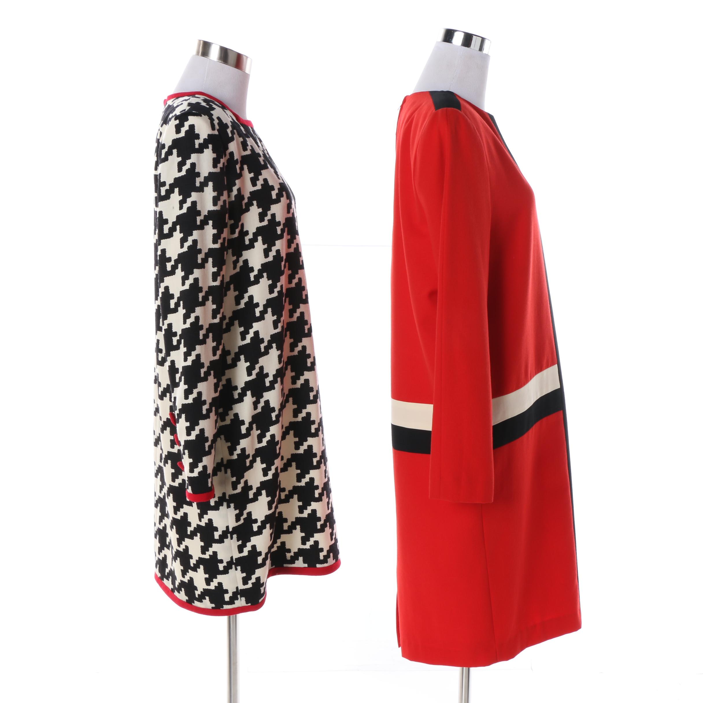 1980s Chetta B and Stanley Platos Martin Ross Wool Dresses