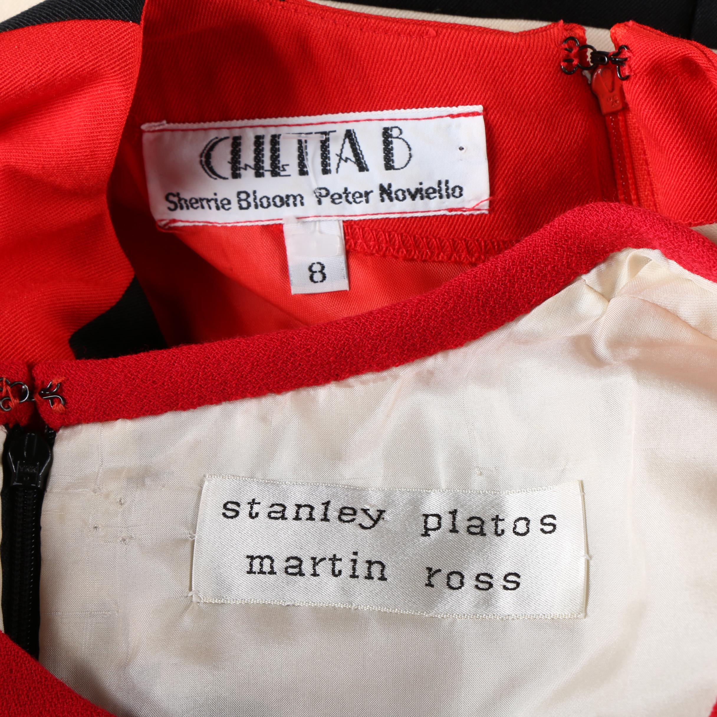 1980s Chetta B and Stanley Platos Martin Ross Wool Dresses