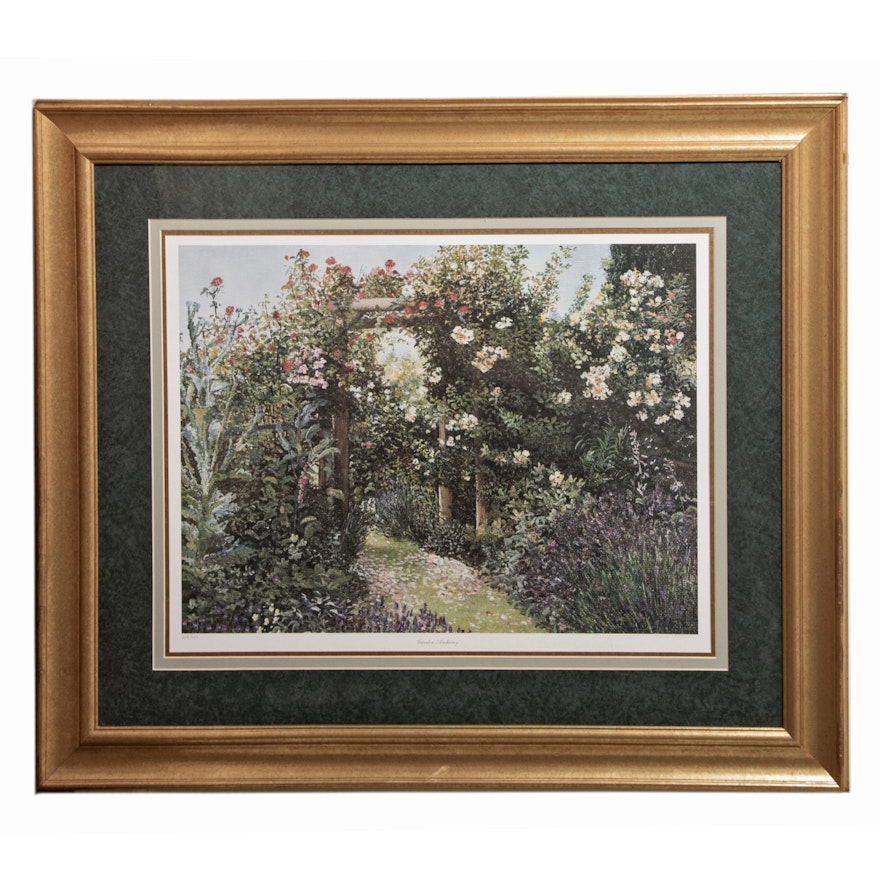 Elaine Broadley Limited Edition "Garden Archway" Offset Lithograph