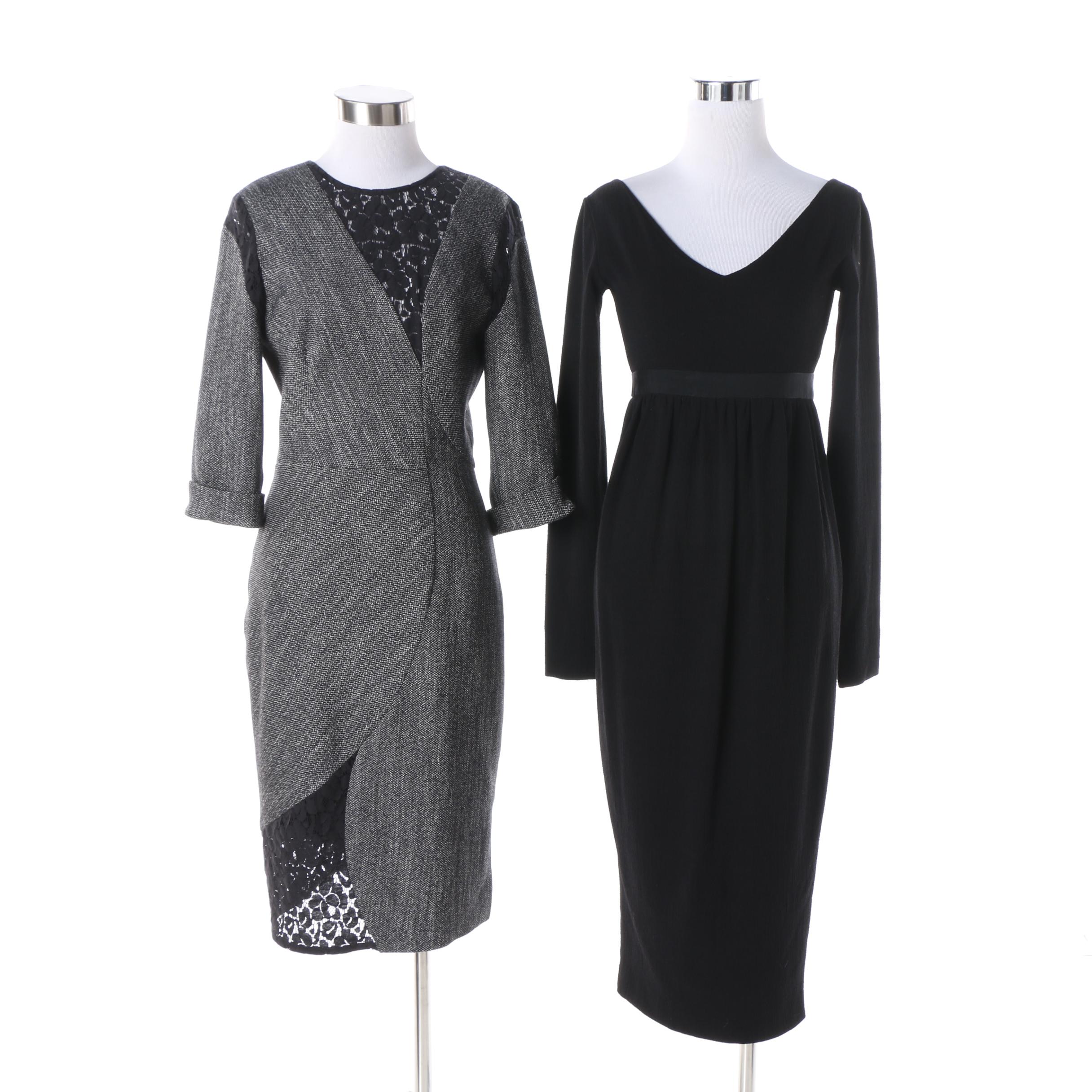 Women's Romeo Gigli and Black Halo Wool Blend Dresses