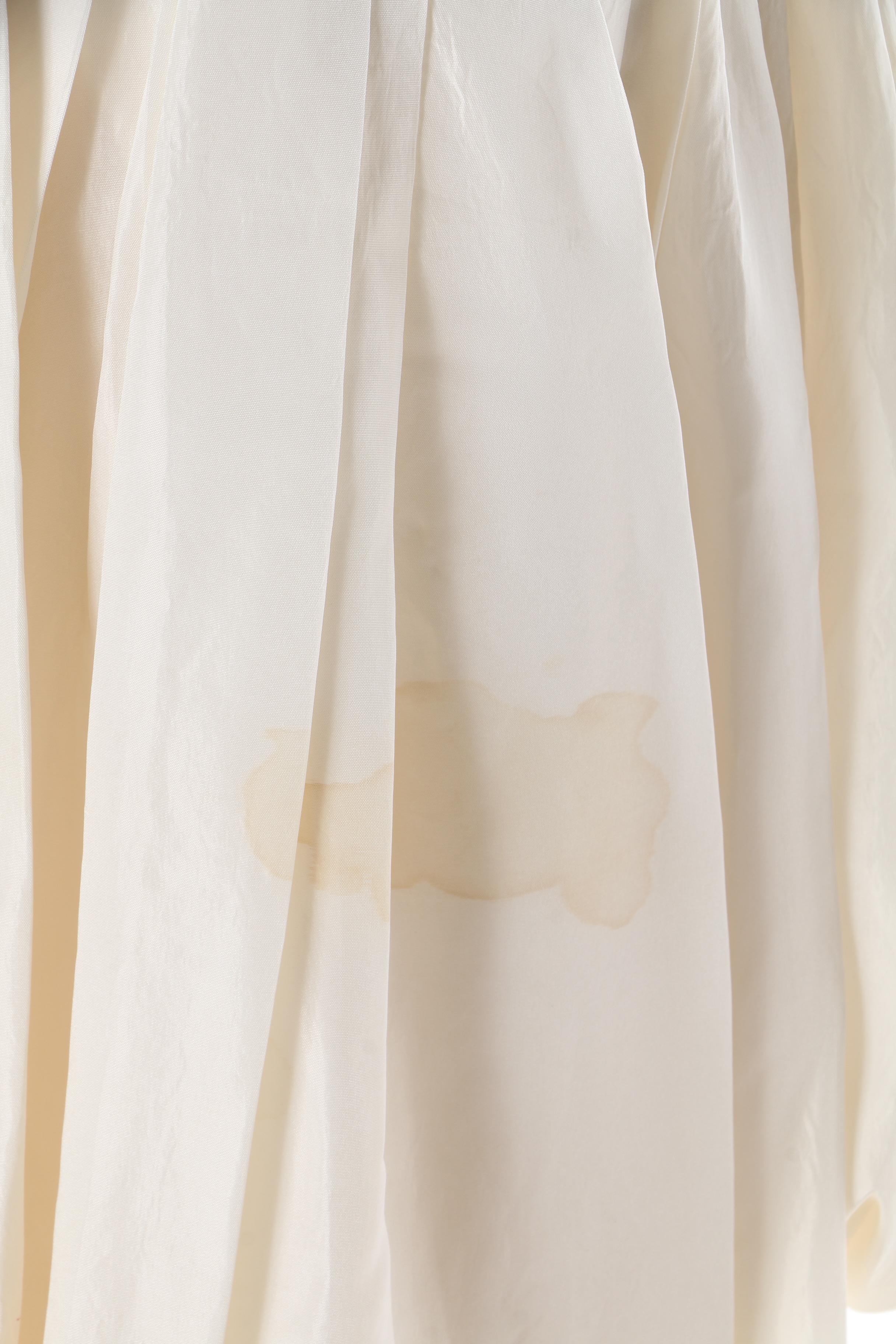 Circa 1950s Vintage Frank Starr White Beaded Ball Gown