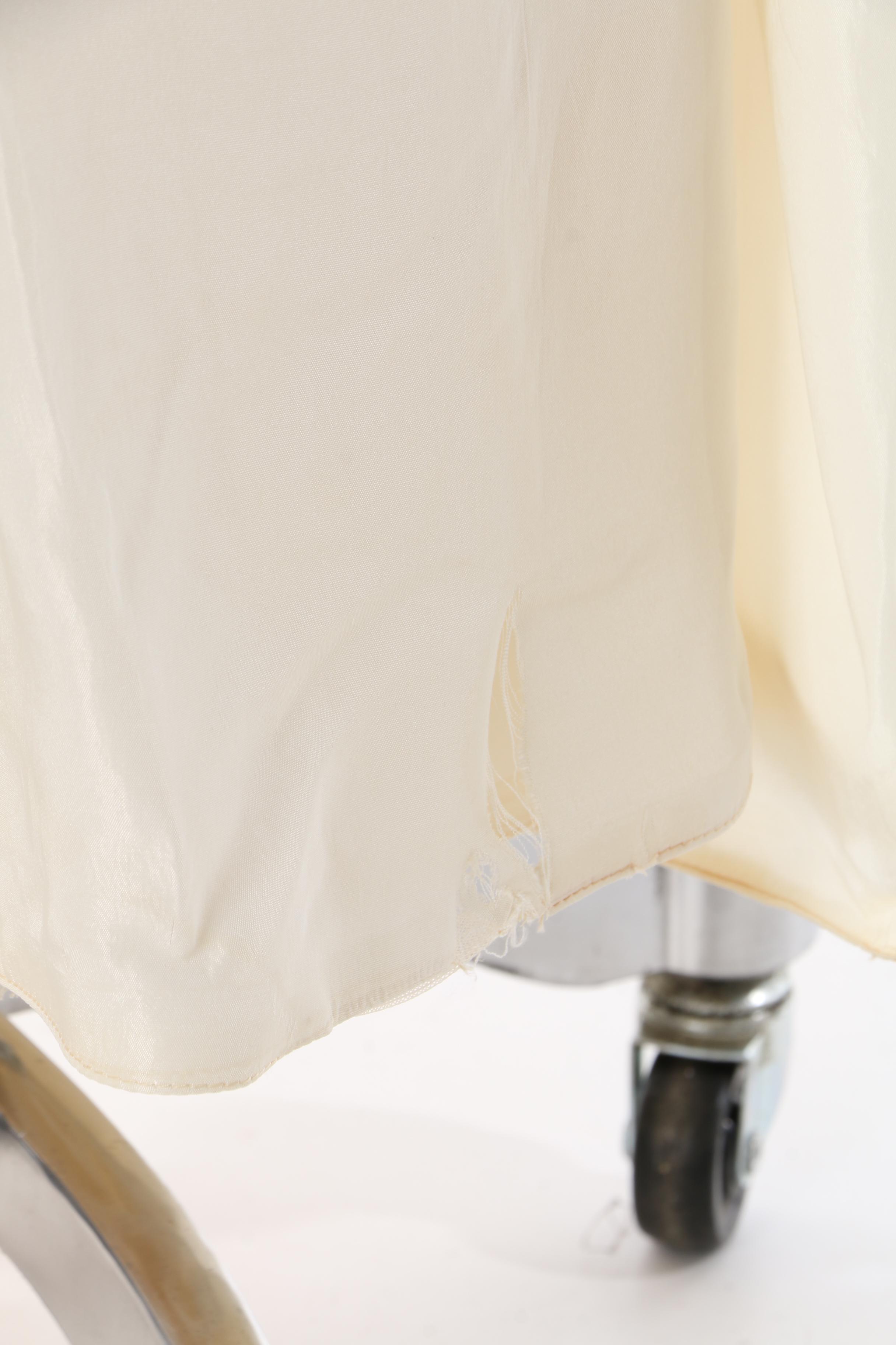 Circa 1950s Vintage Frank Starr White Beaded Ball Gown