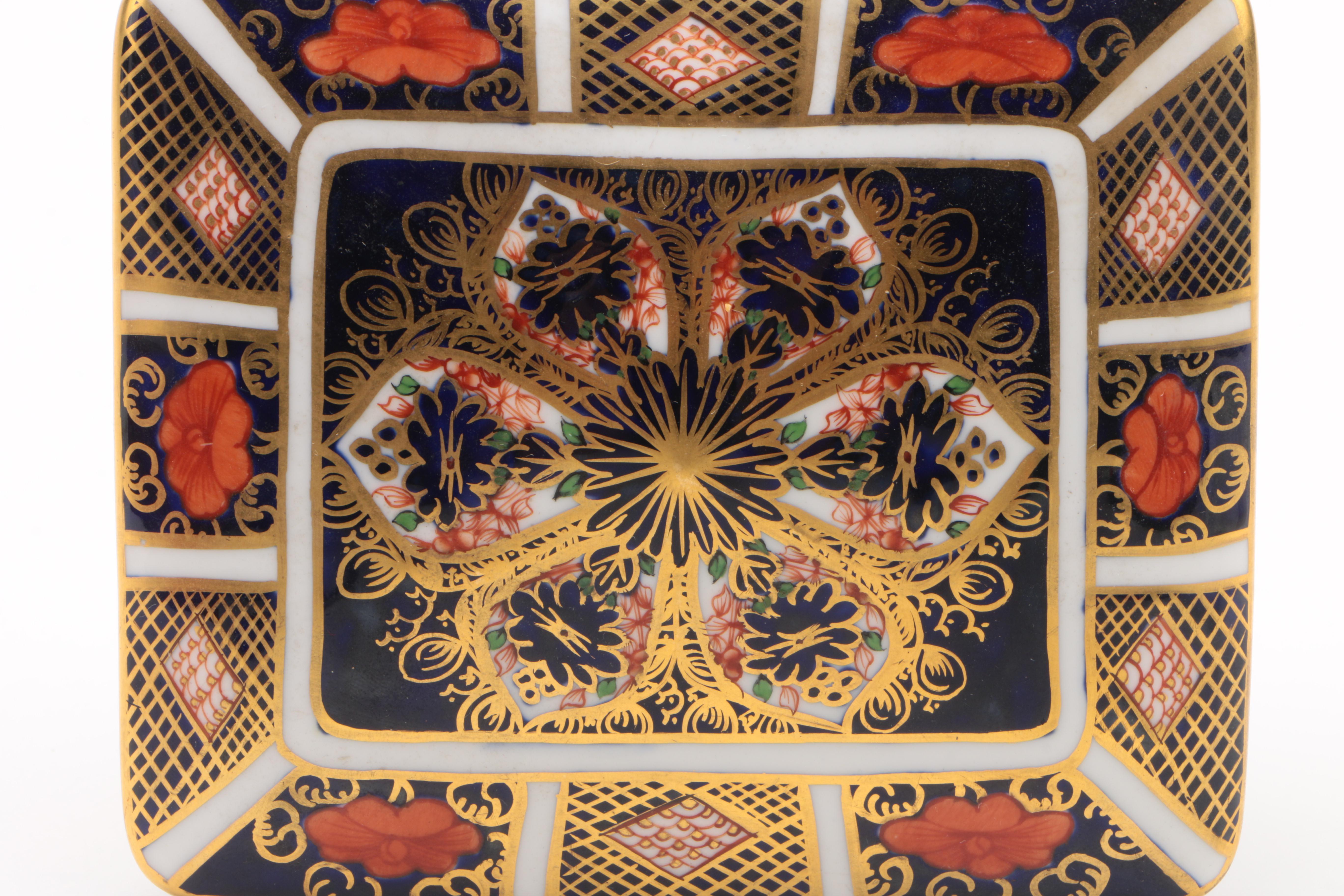 Vintage Royal Crown Derby "Old Imari" Fruit Knives and Trinket Box