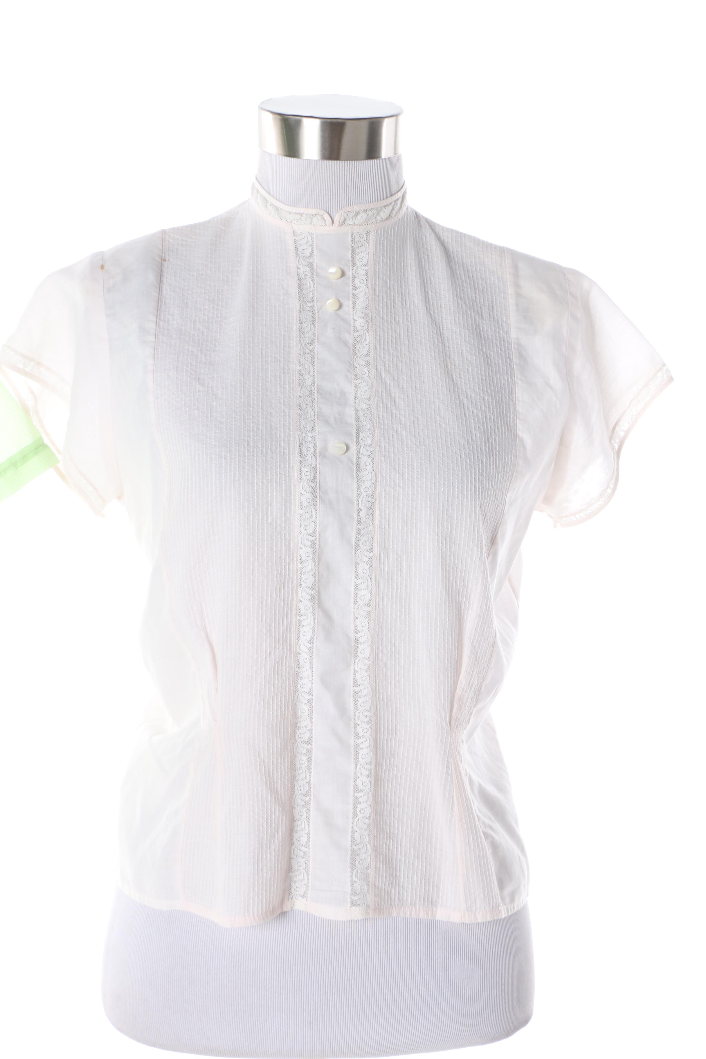 Women's Circa 1950s Vintage Sheer Blouses Including Martha Brian