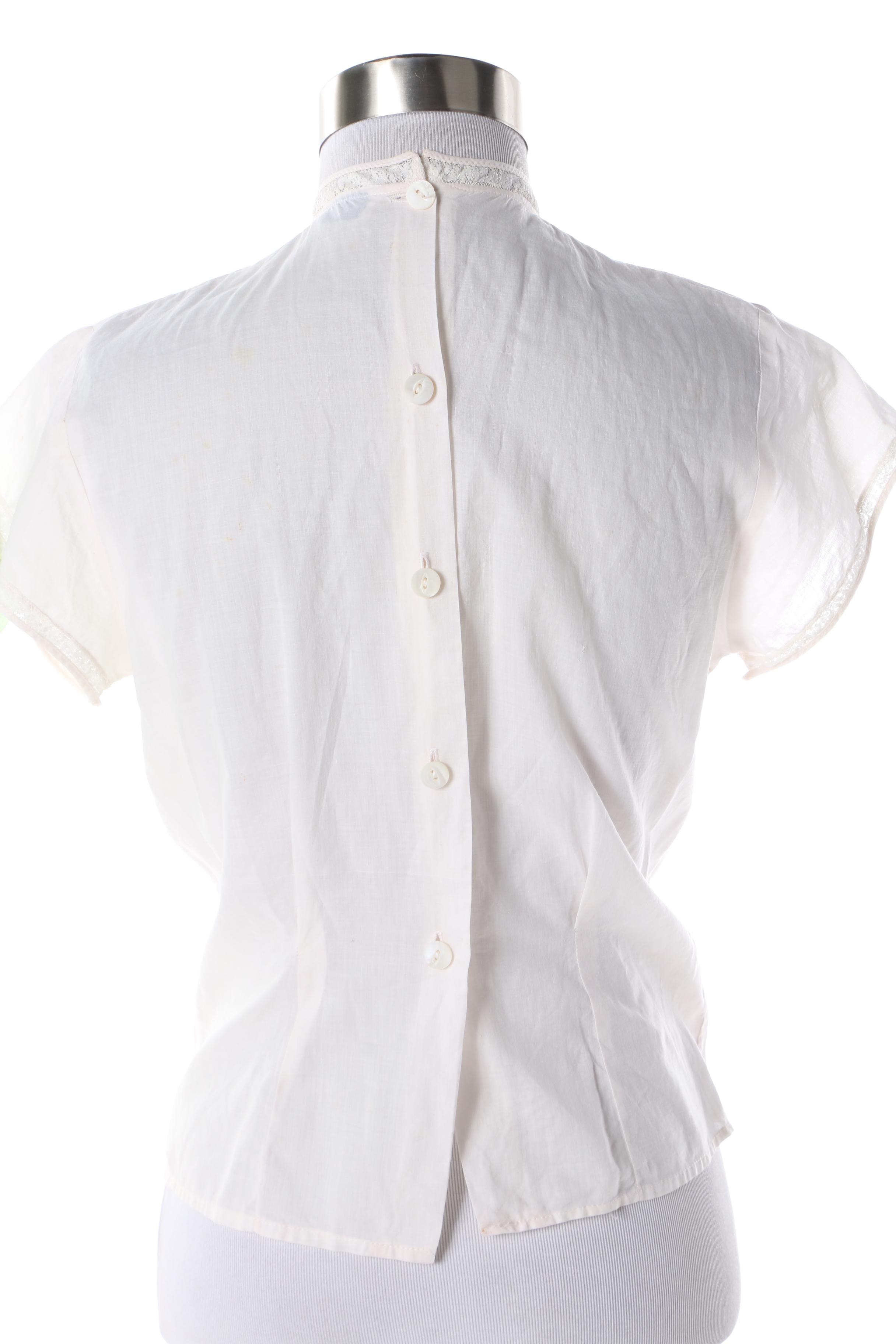 Women's Circa 1950s Vintage Sheer Blouses Including Martha Brian