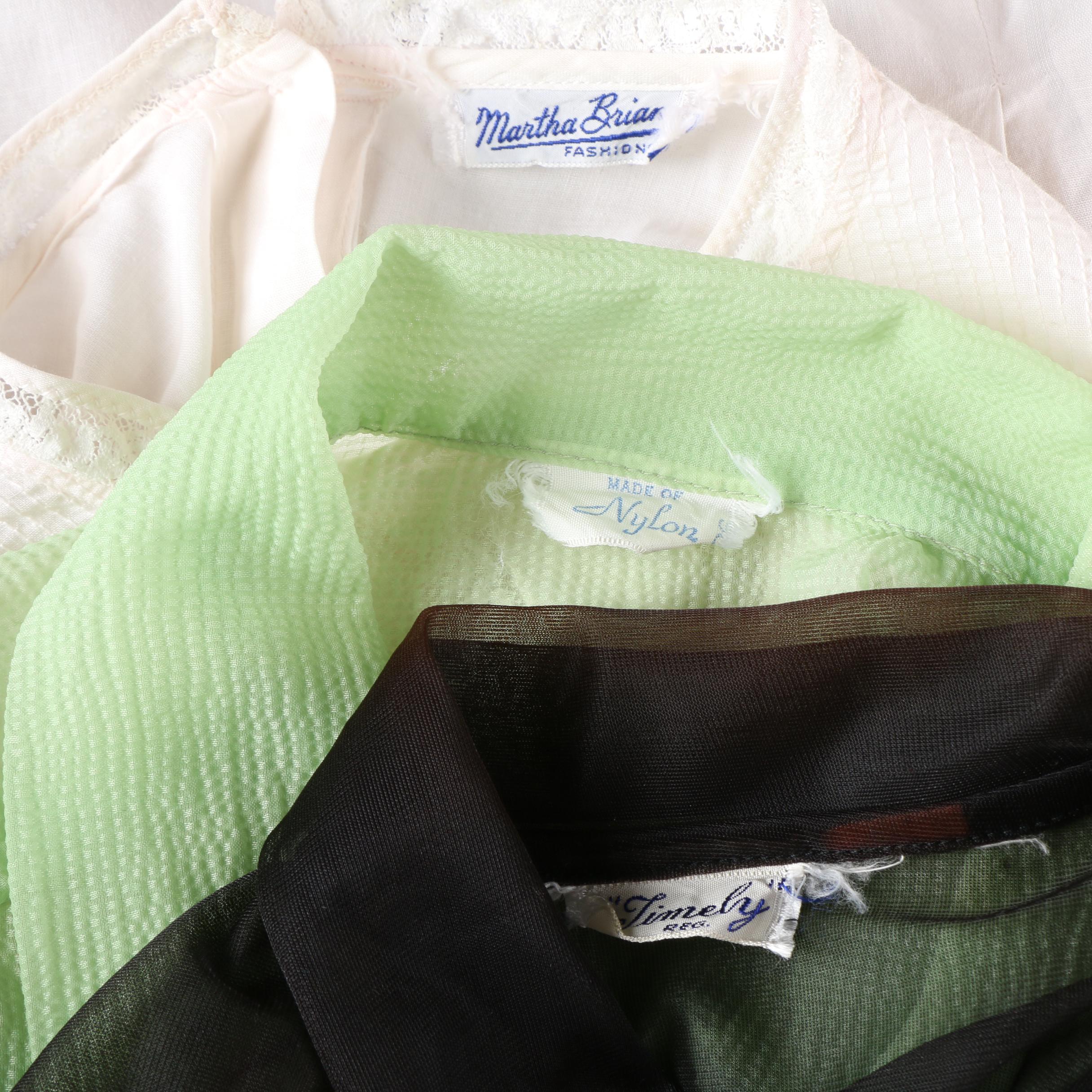 Women's Circa 1950s Vintage Sheer Blouses Including Martha Brian