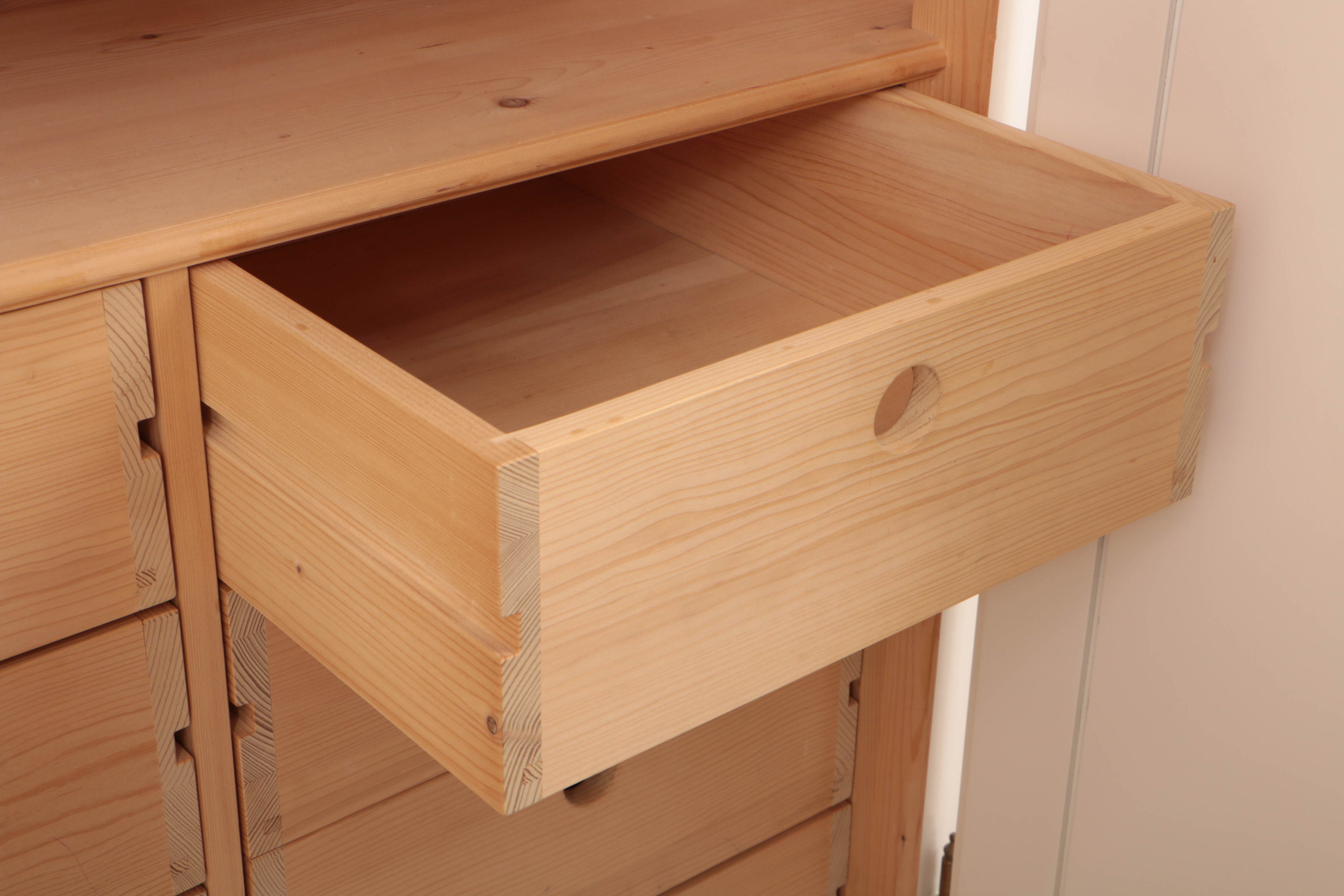 Hand-Painted Pine Wardrobe with Beribboned Floral Garlands, 20th Century