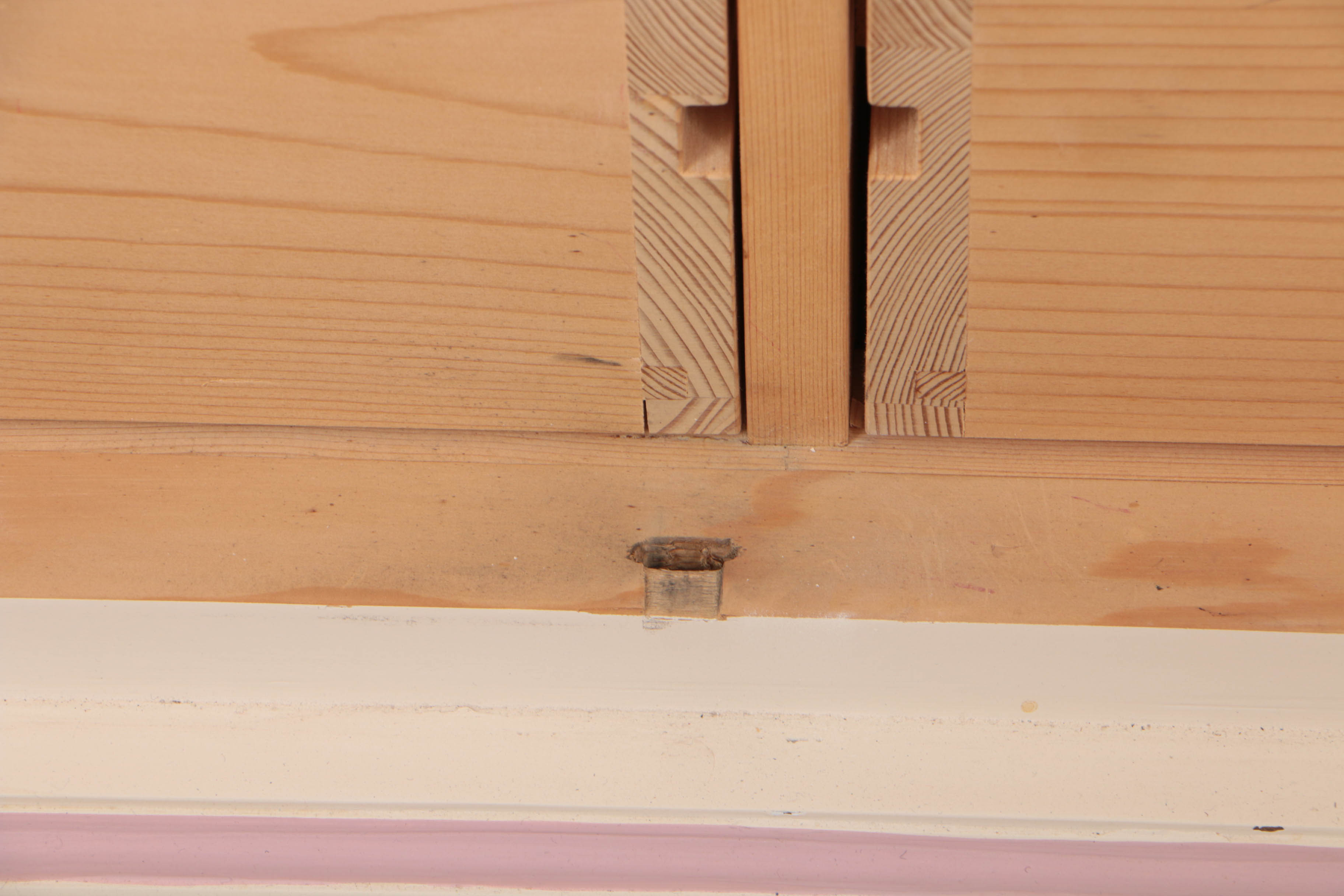 Hand-Painted Pine Wardrobe with Beribboned Floral Garlands, 20th Century