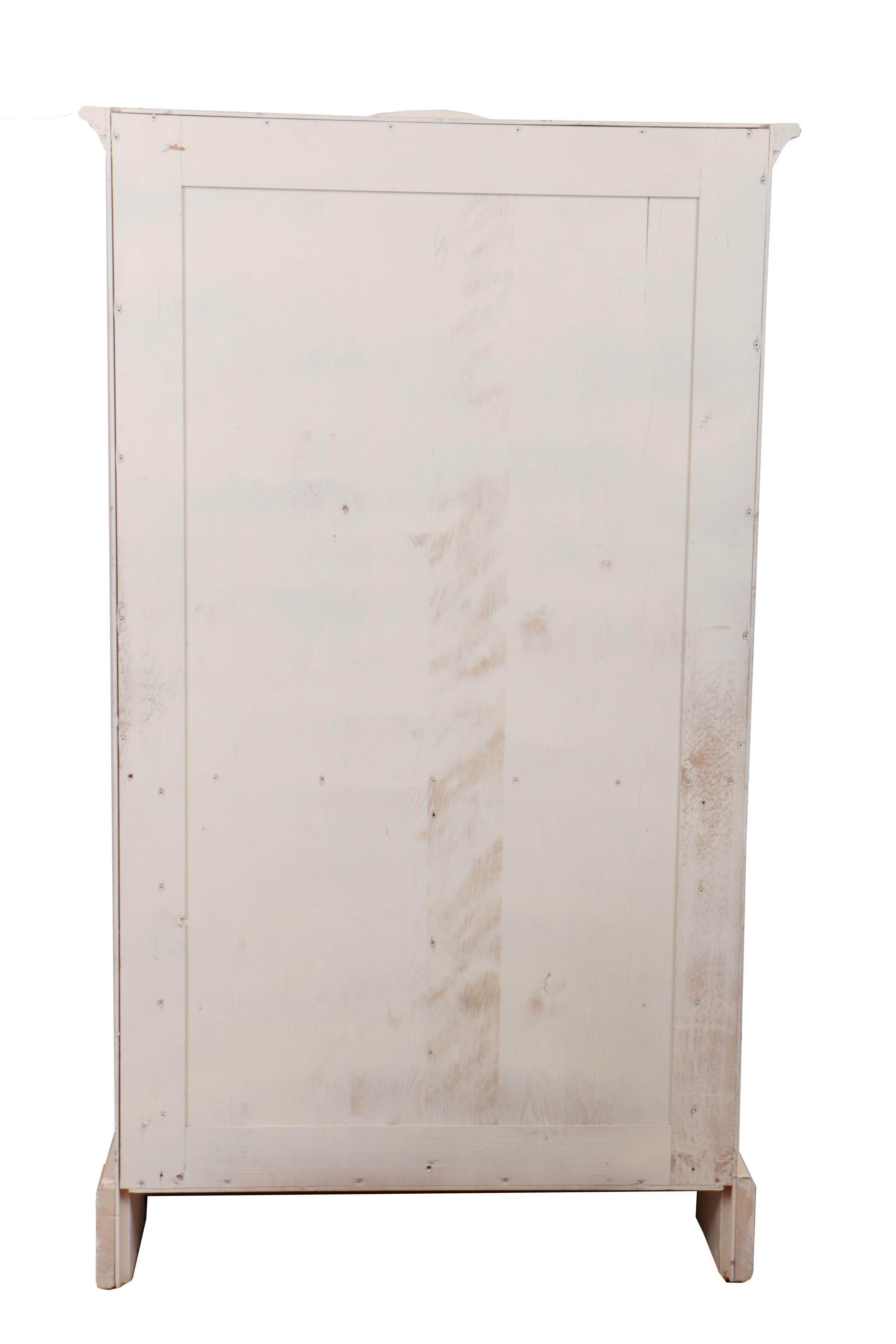 Hand-Painted Pine Wardrobe with Beribboned Floral Garlands, 20th Century