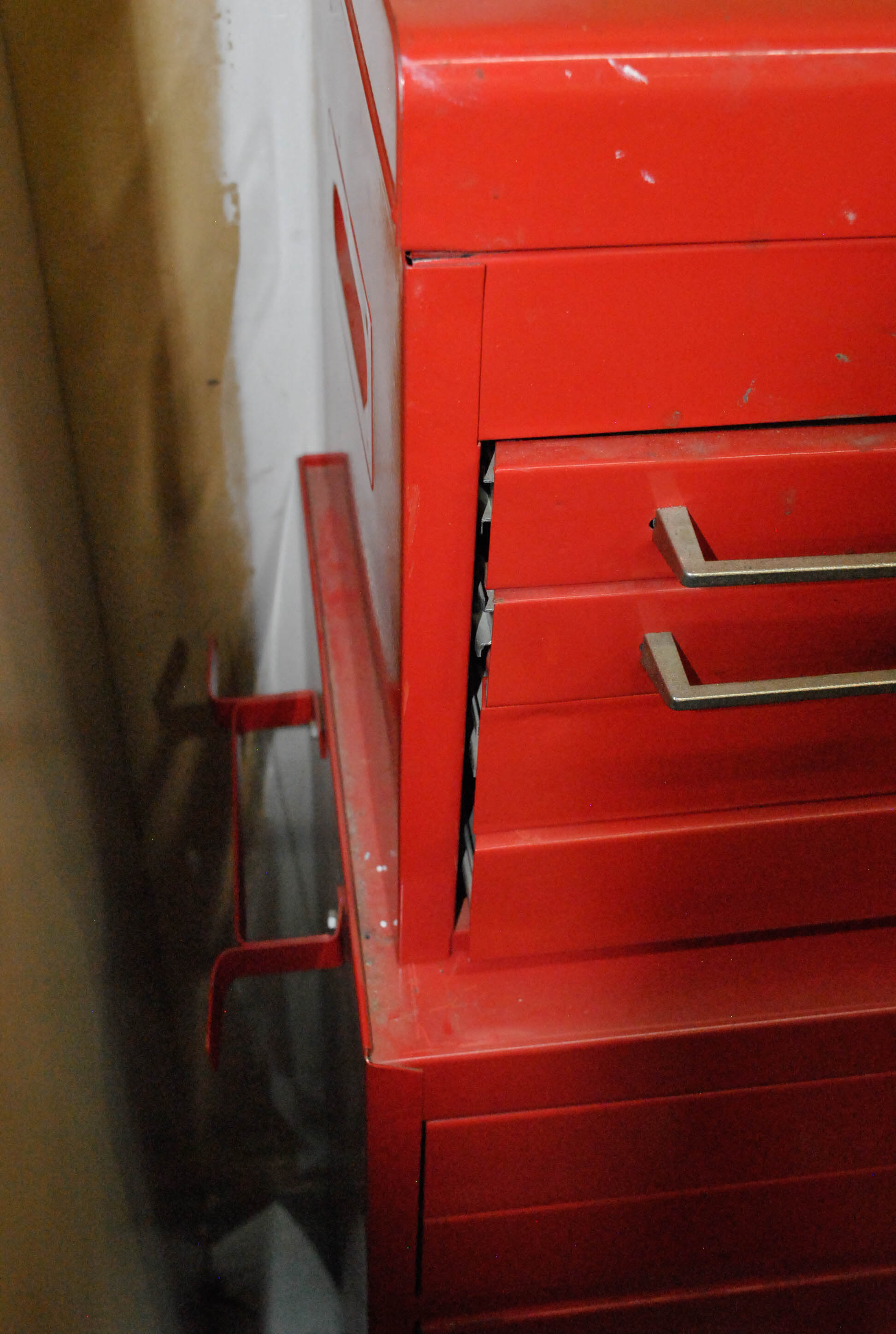 Vintage Red Metal Rolling Tool Chest by Test Rite