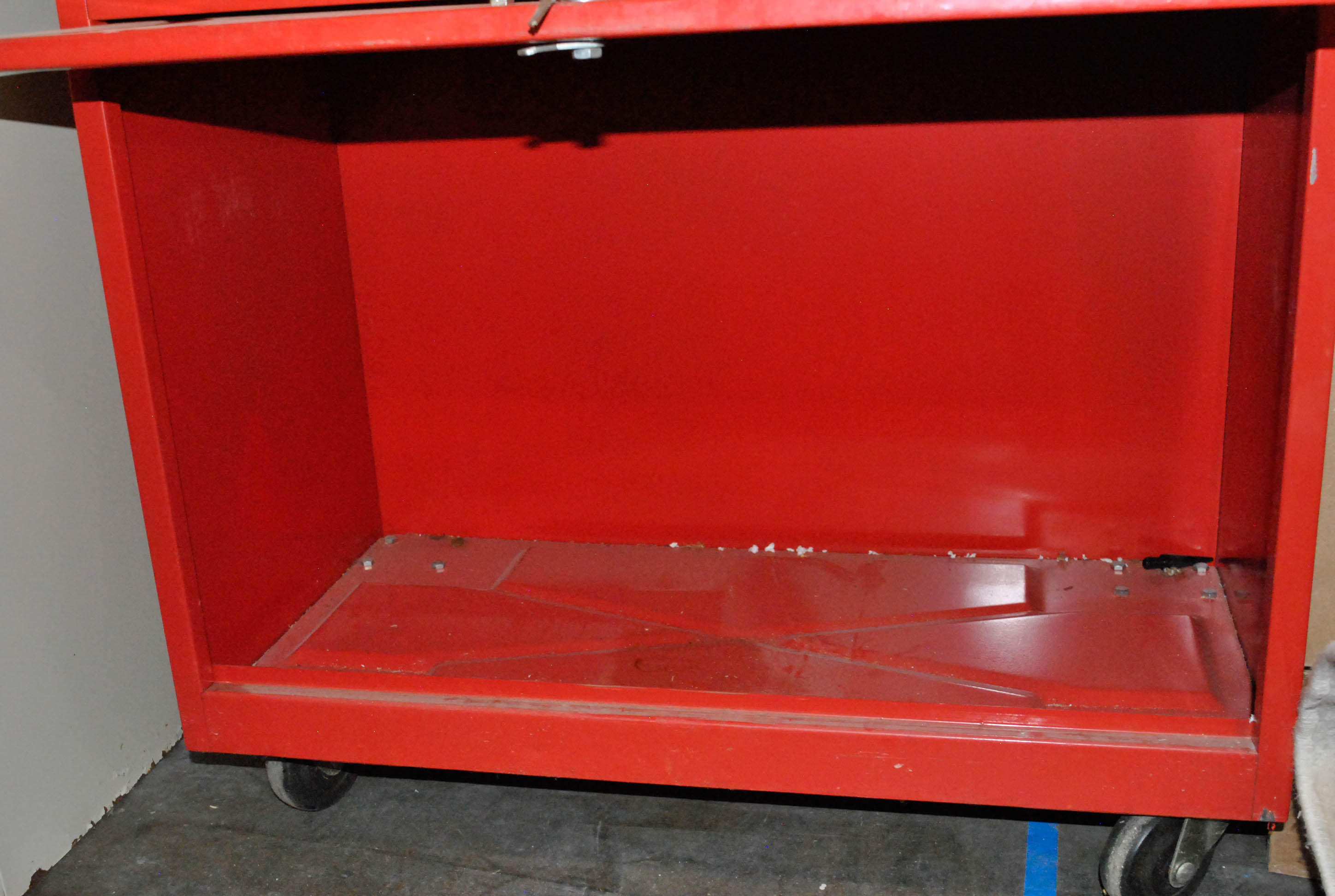 Vintage Red Metal Rolling Tool Chest by Test Rite