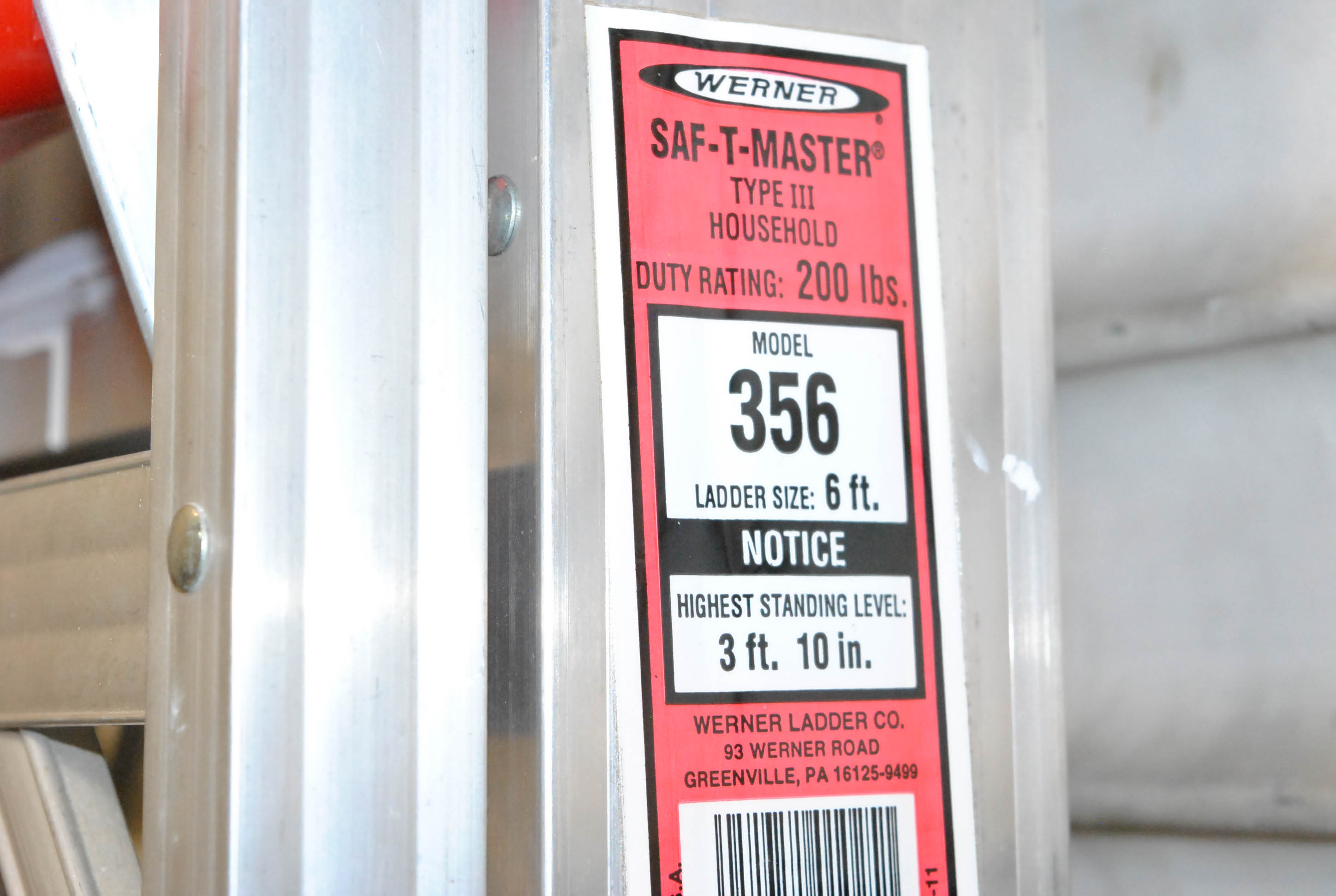 Werner Model 356 6ft Tall Aluminum Ladder