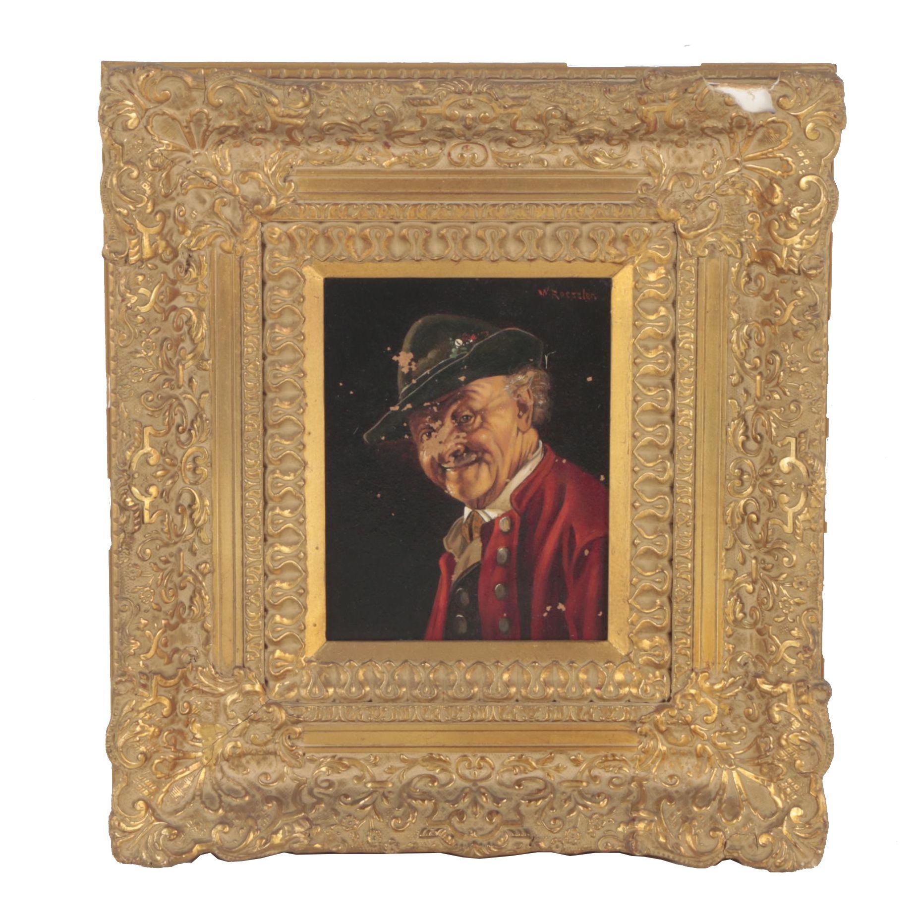 Vintage Walter Roessler Portrait Oil Painting