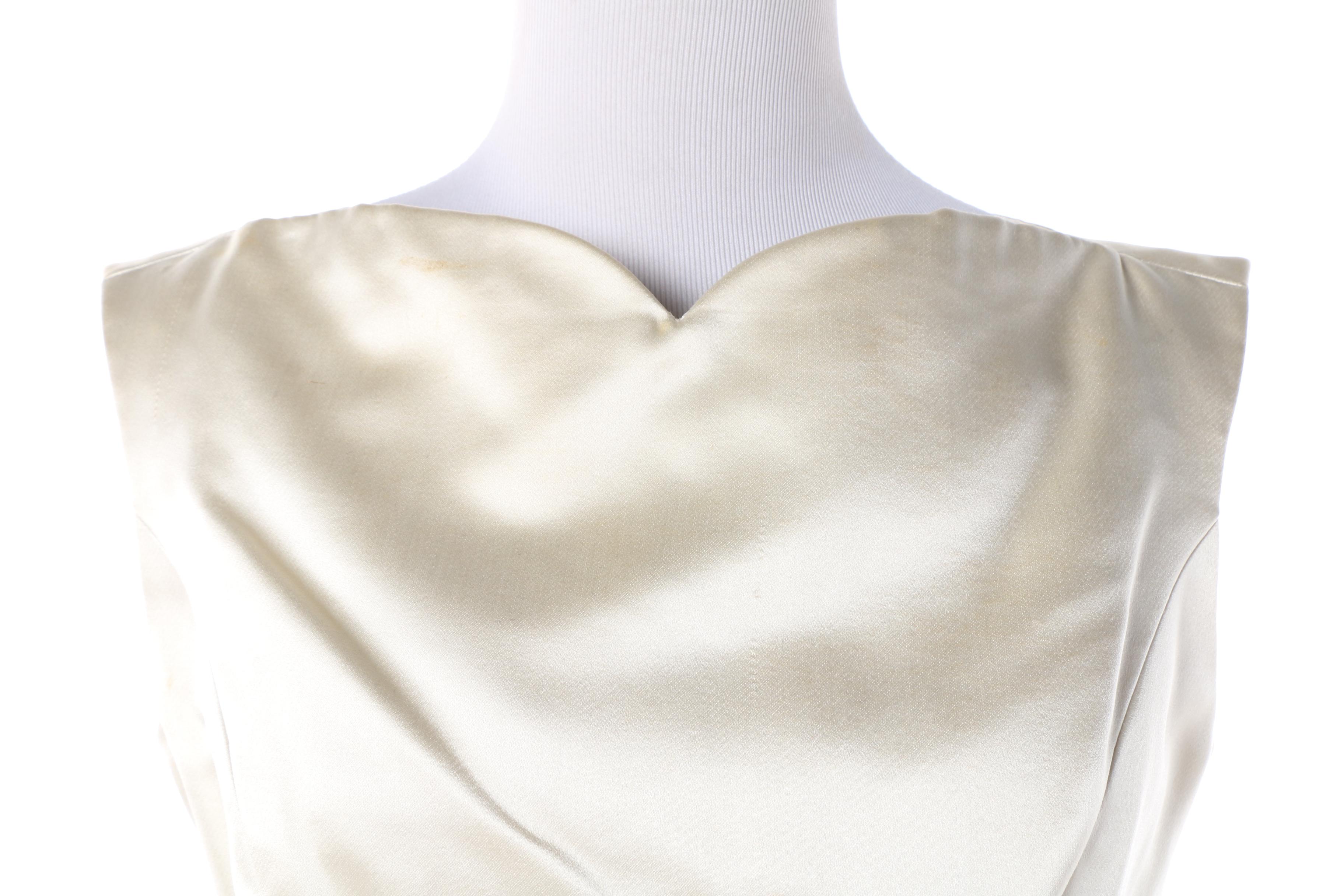 Women's 1960s Vintage Adele Simpson Ivory, Ochre and Black Silk Cocktail Dress