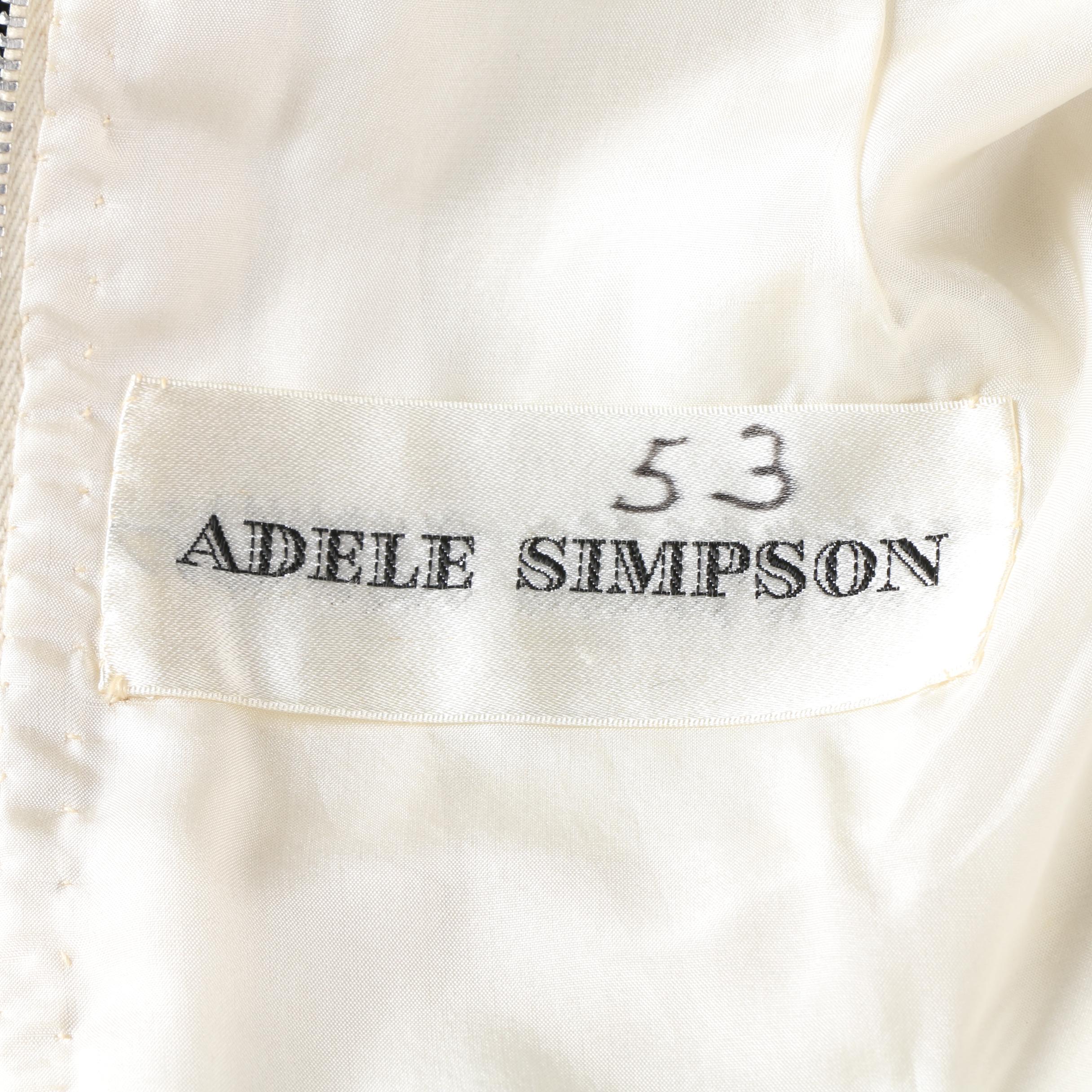 Women's 1960s Vintage Adele Simpson Ivory, Ochre and Black Silk Cocktail Dress