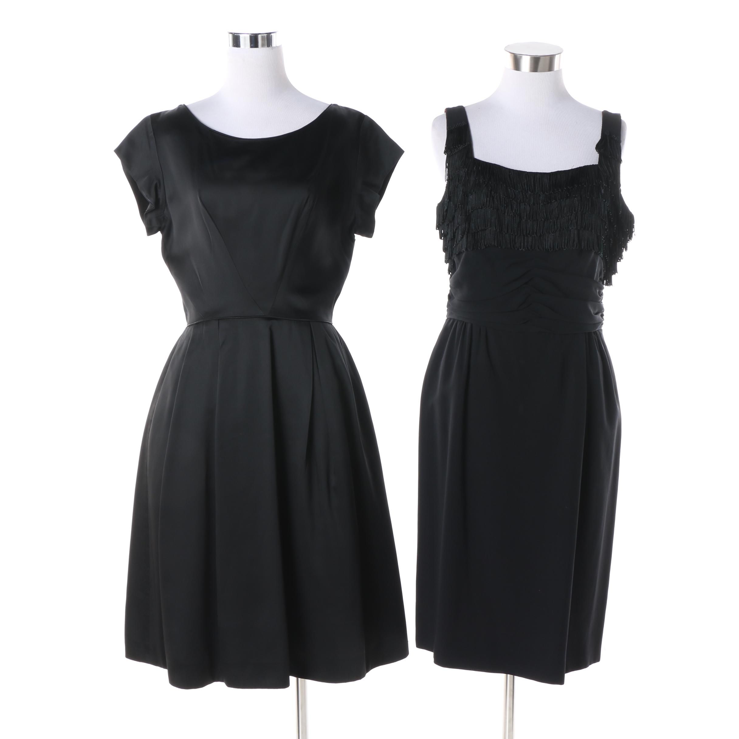 Circa 1950s Elinor Gay and Ferman O' Grady Black Cocktail Dresses