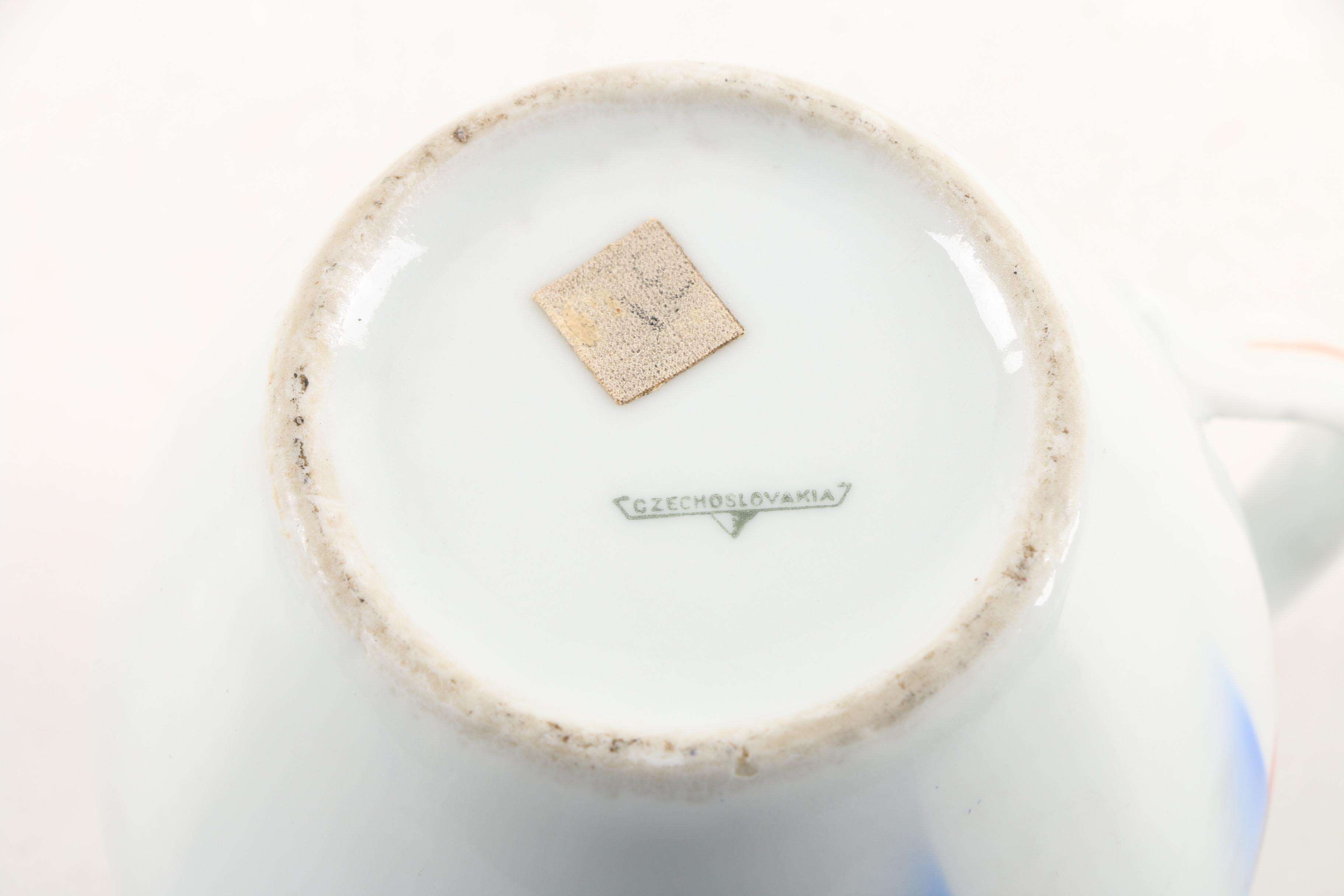 Vintage Czechoslovakian Porcelain Pitcher