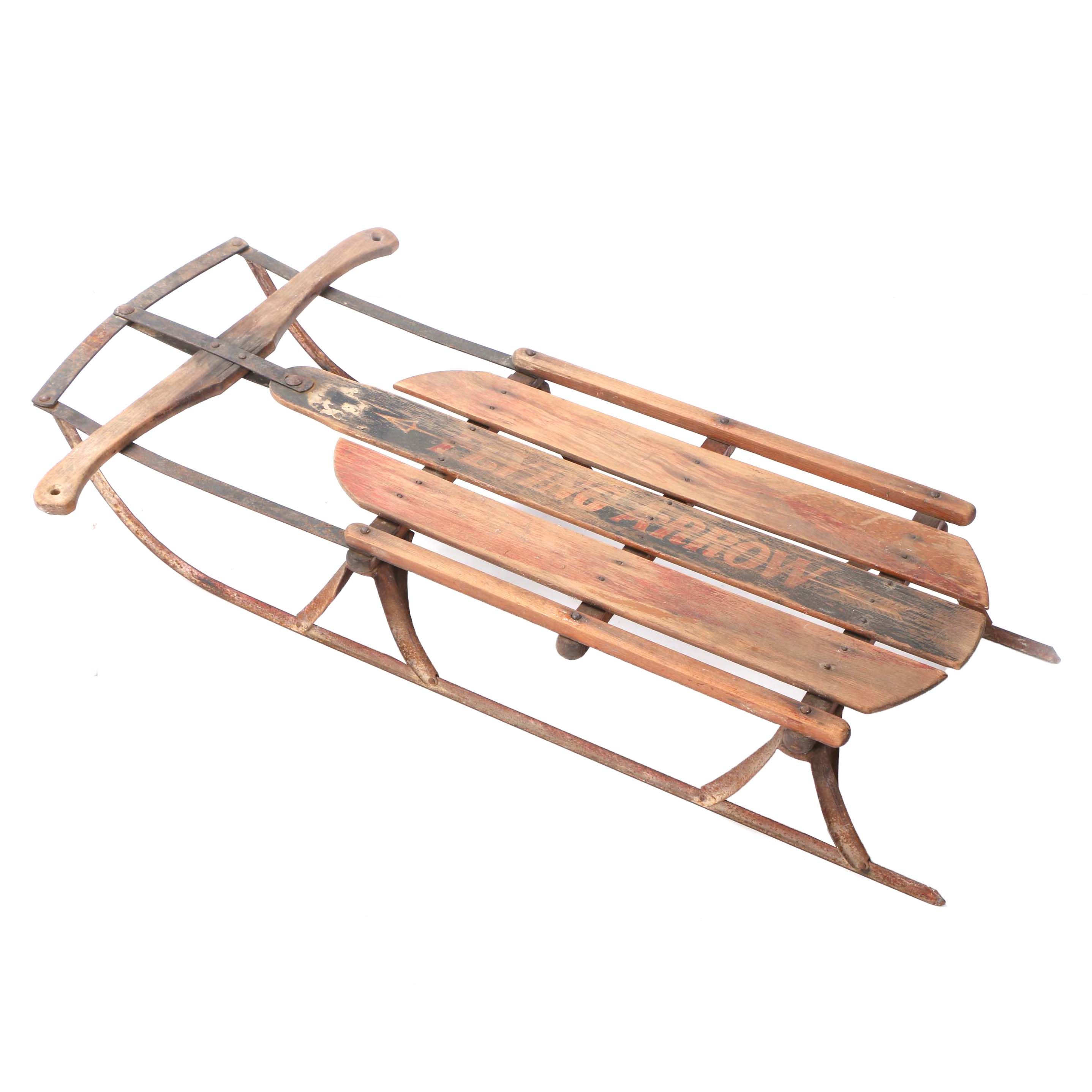 Vintage Flying Arrow Wooden Sled