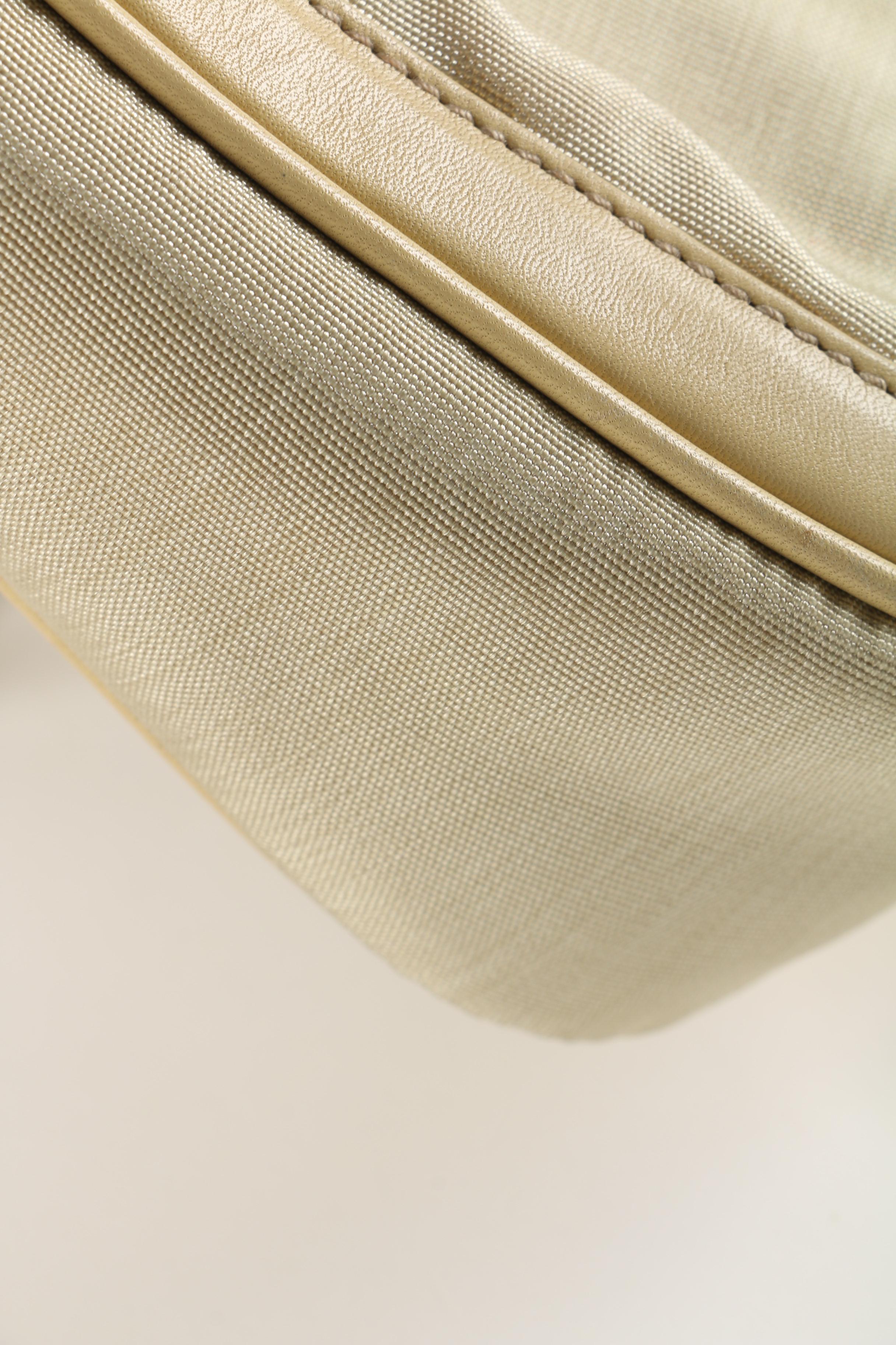 1990s Barry Kieselstein-Cord Beige Nylon and Leather Shoulder Bag