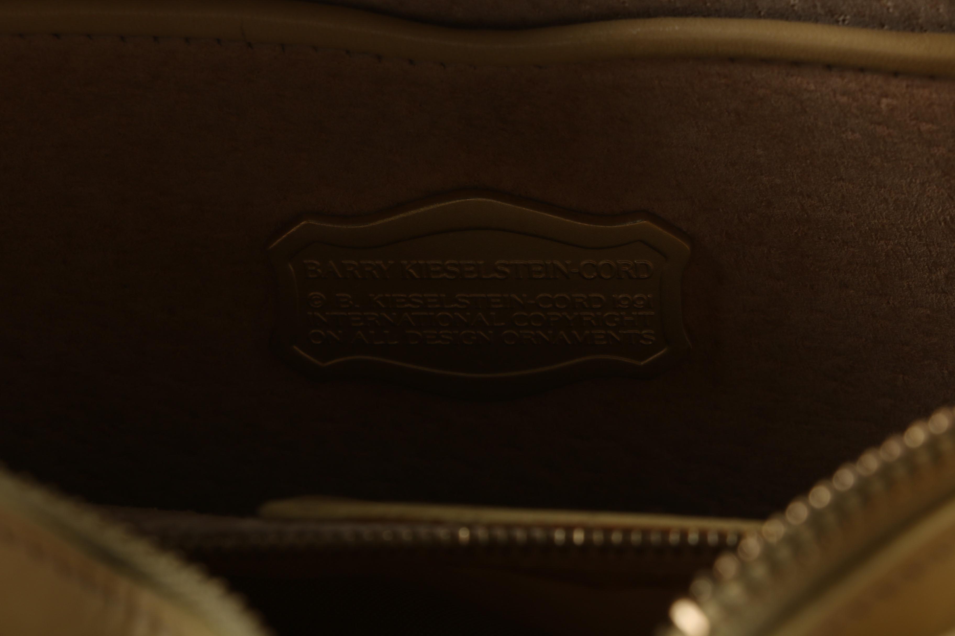 1990s Barry Kieselstein-Cord Beige Nylon and Leather Shoulder Bag