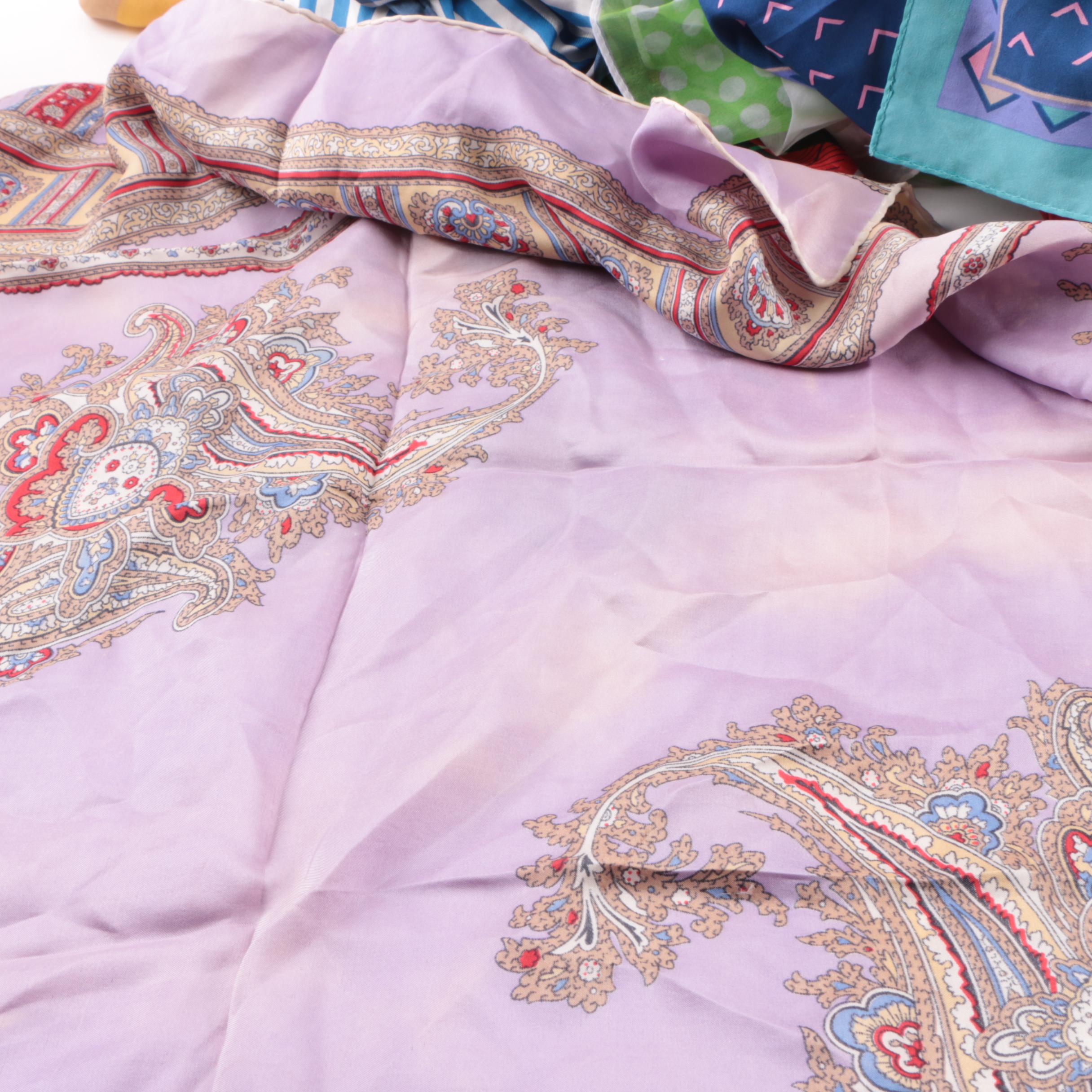 Vintage Fashion Scarves Including Ralph Lauren, J.Crew and Echo