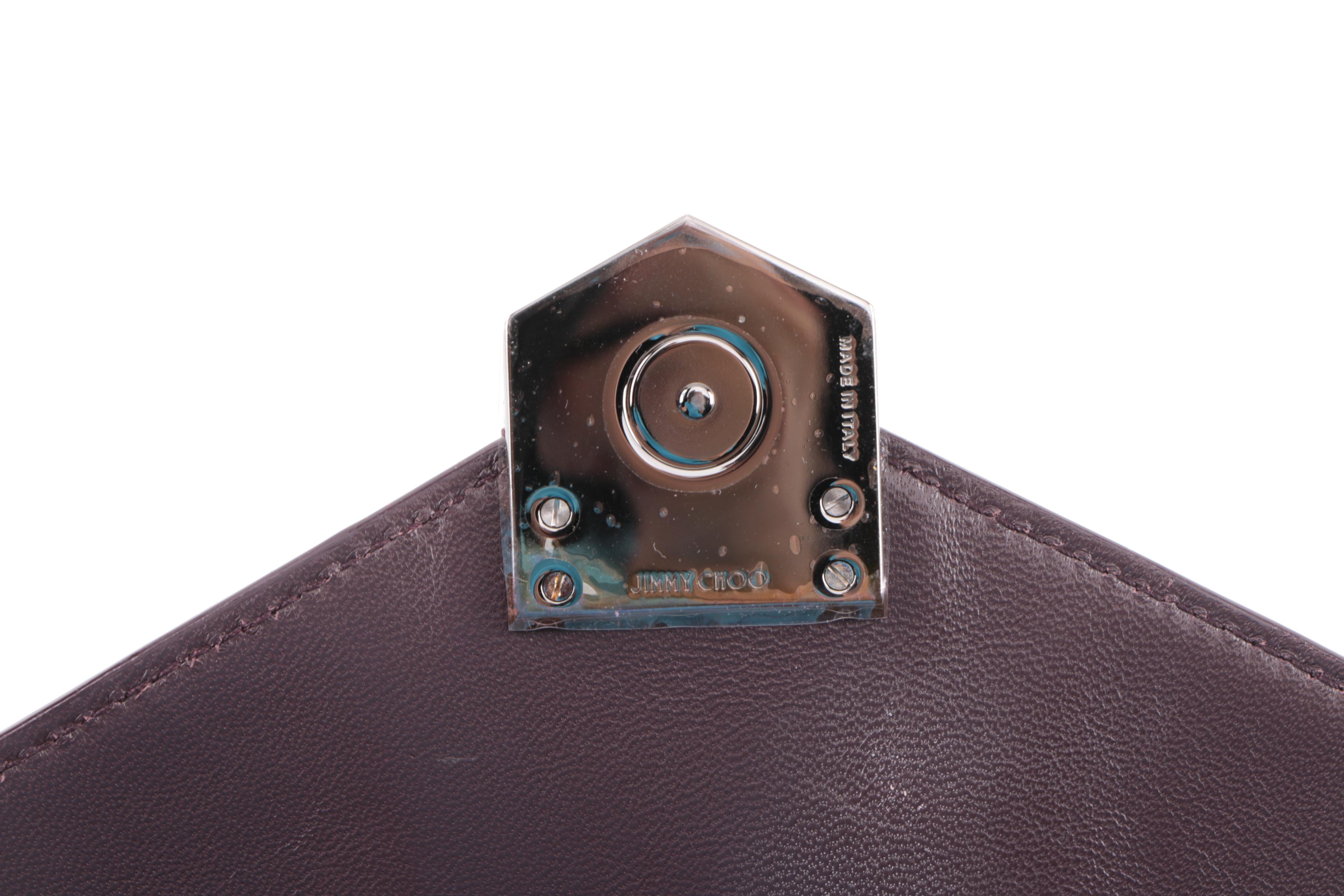 Jimmy Choo Eggplant Purple Suede Envelope Clutch