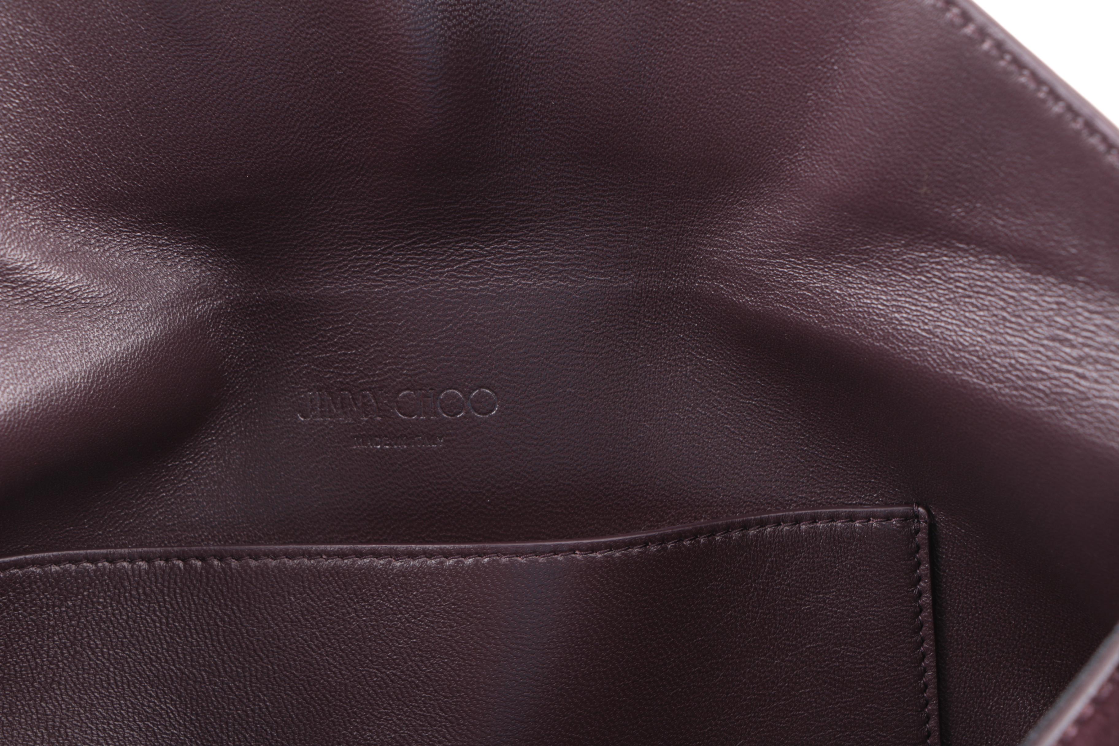Jimmy Choo Eggplant Purple Suede Envelope Clutch