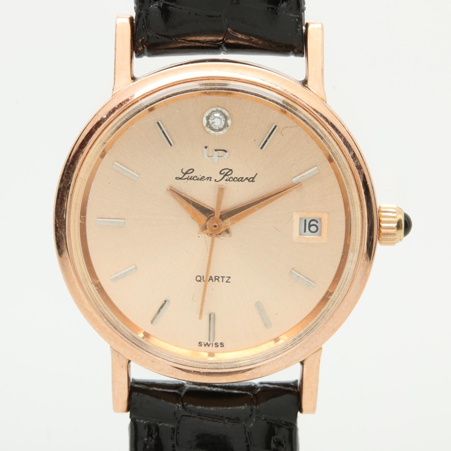Lucien Piccard 14K Rose Gold and Diamond Wristwatch