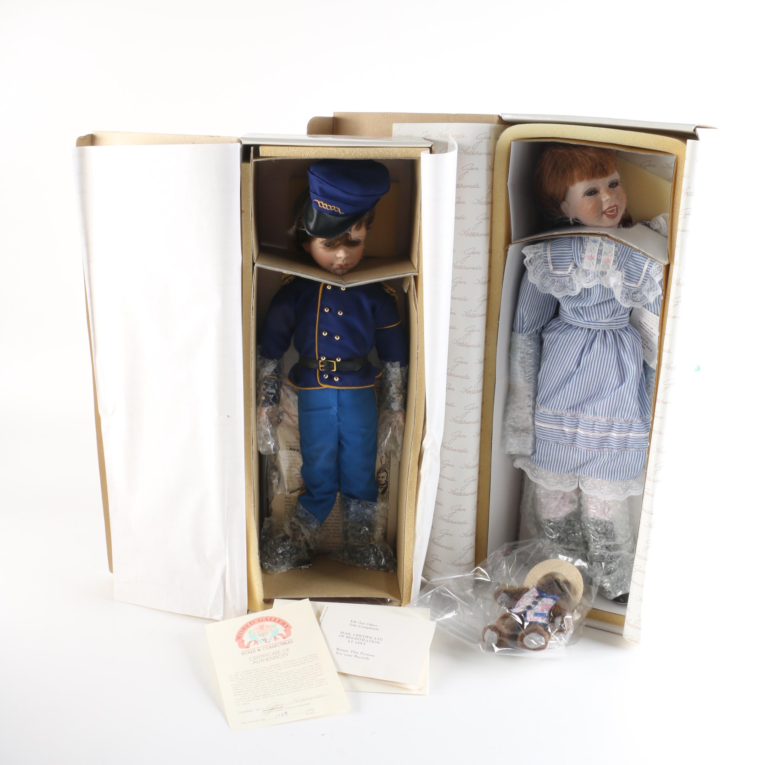 World Gallery "Helen Taft" and "Tad Lincoln" Porcelain Dolls