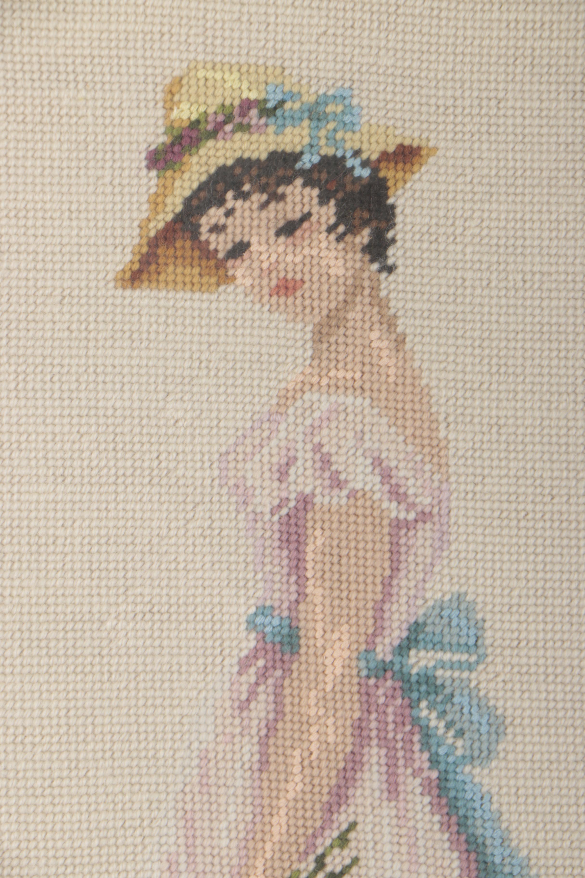 Needlepoint Including "The Pink Boy" After Thomas Gainsborough