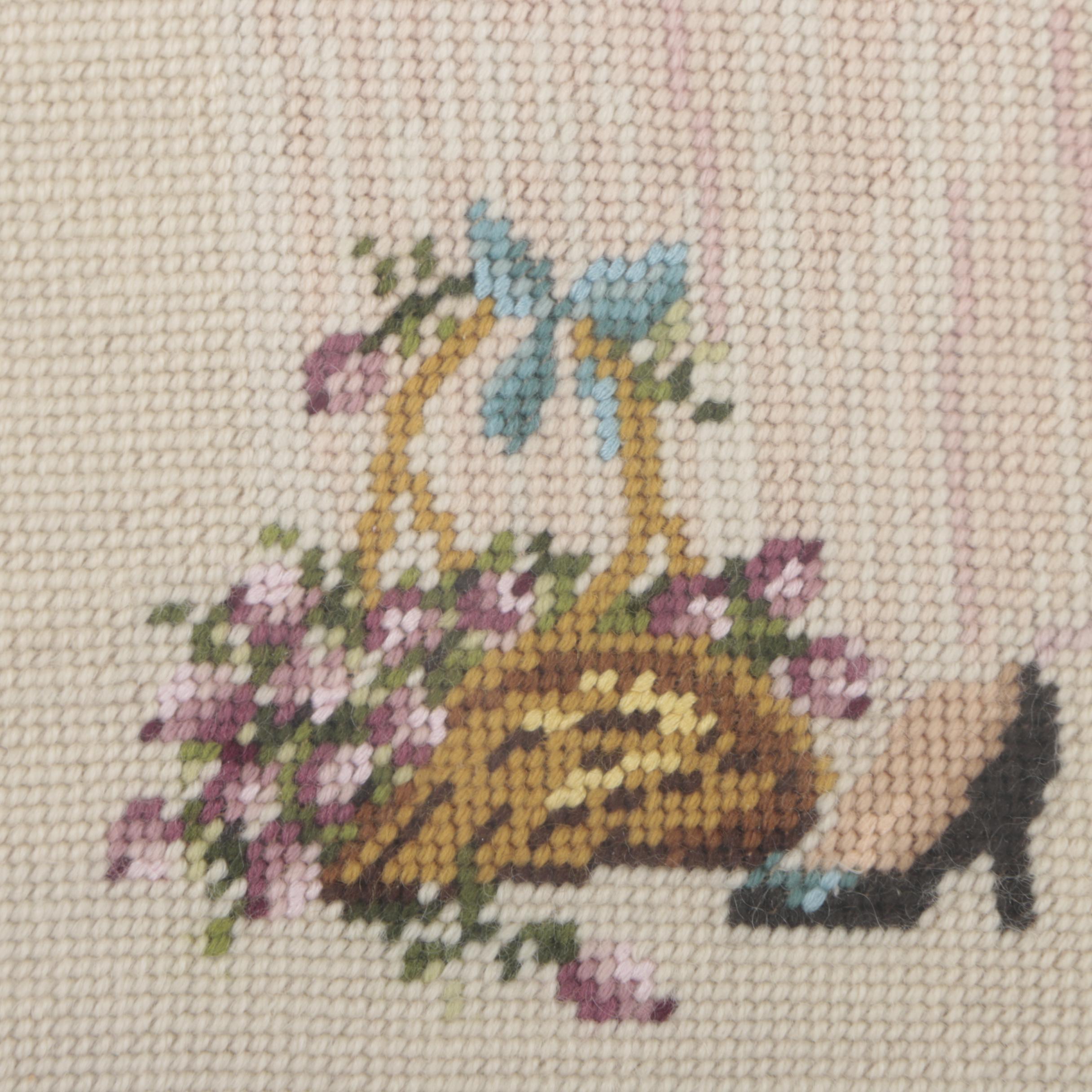 Needlepoint Including "The Pink Boy" After Thomas Gainsborough