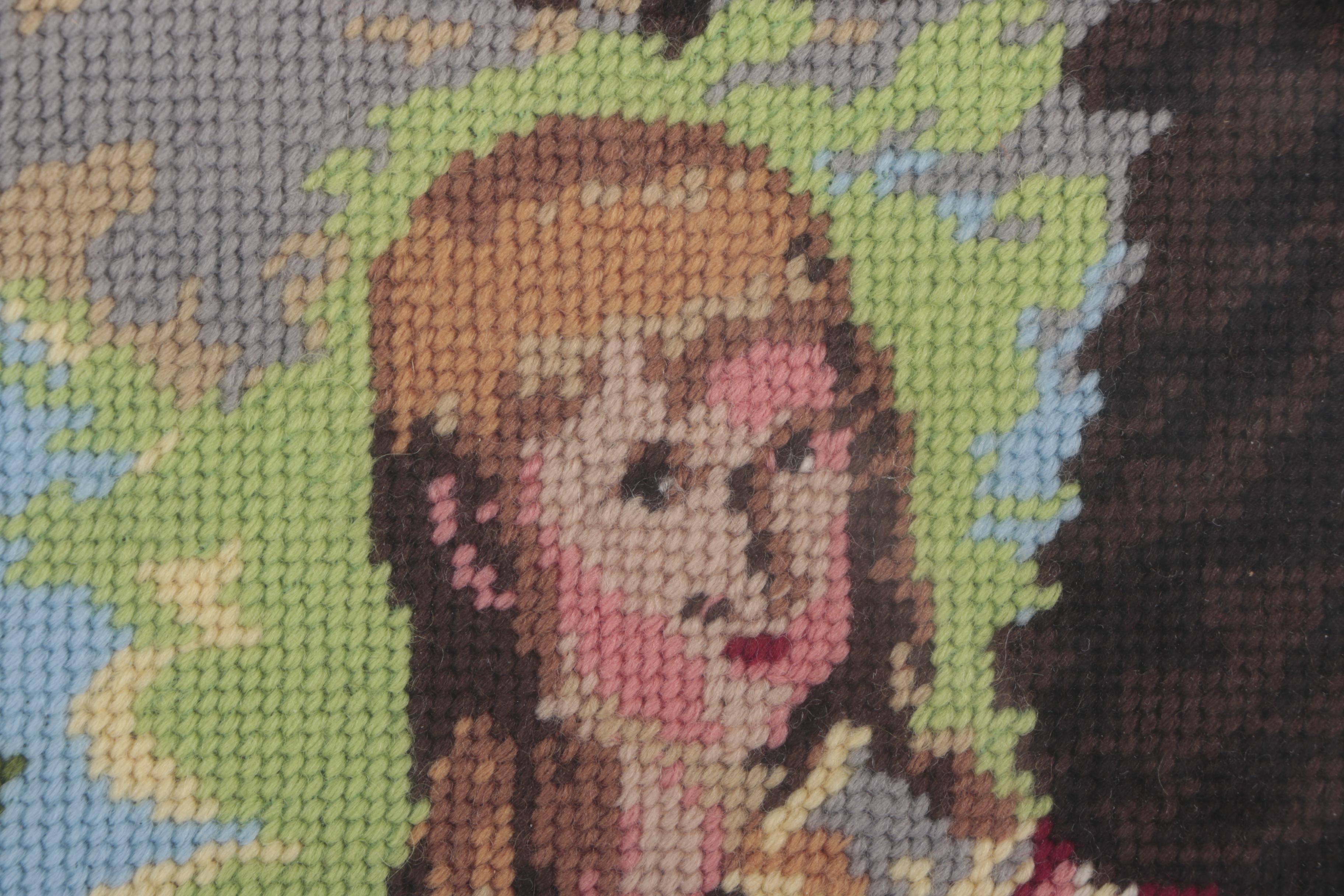 Needlepoint Including "The Pink Boy" After Thomas Gainsborough