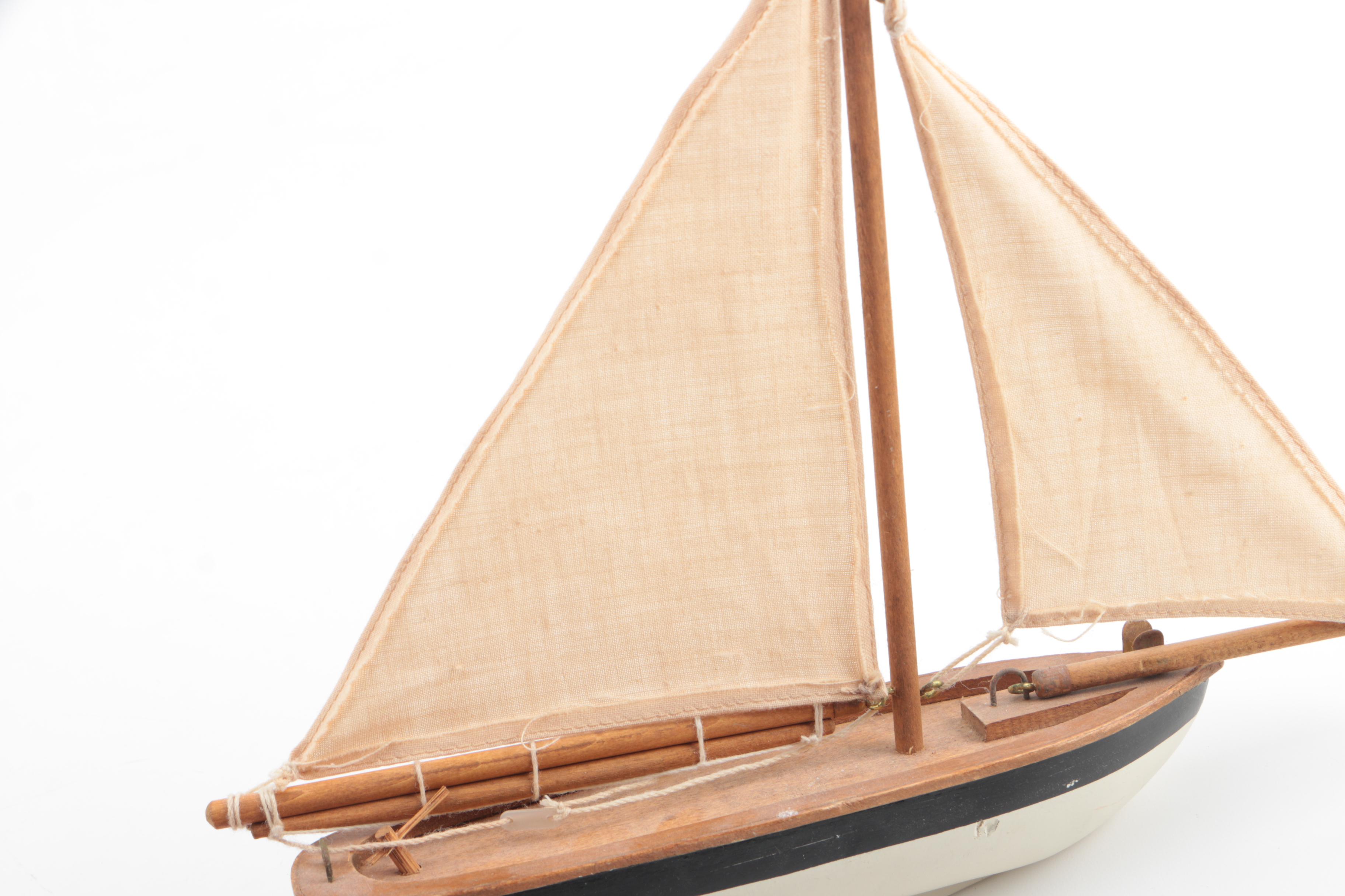 Vintage Wooden Sailboat and East Asian Inspired Decor