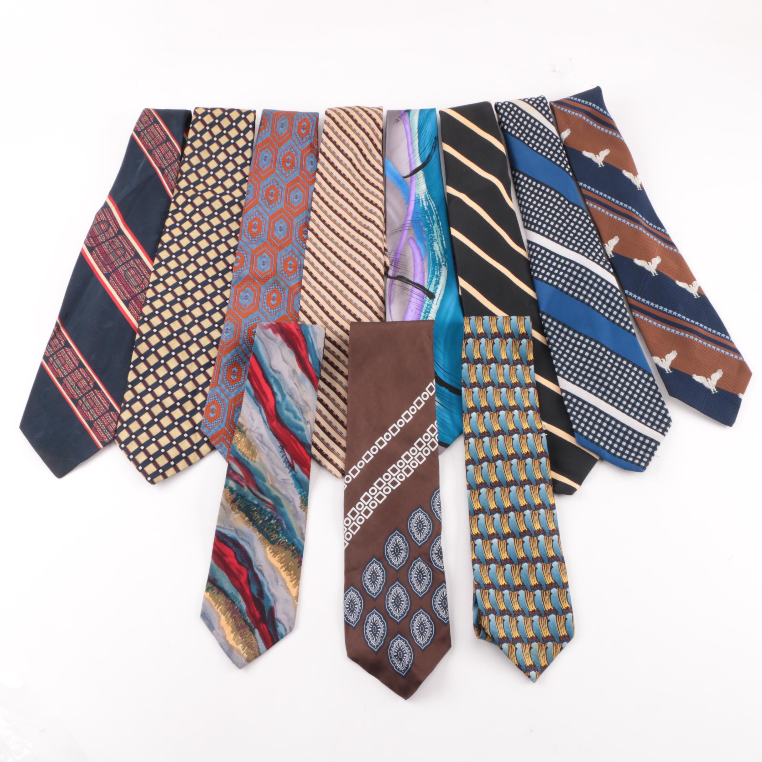 Vintage and Contemporary Neckties Including J. Garcia and Pierre Cardin