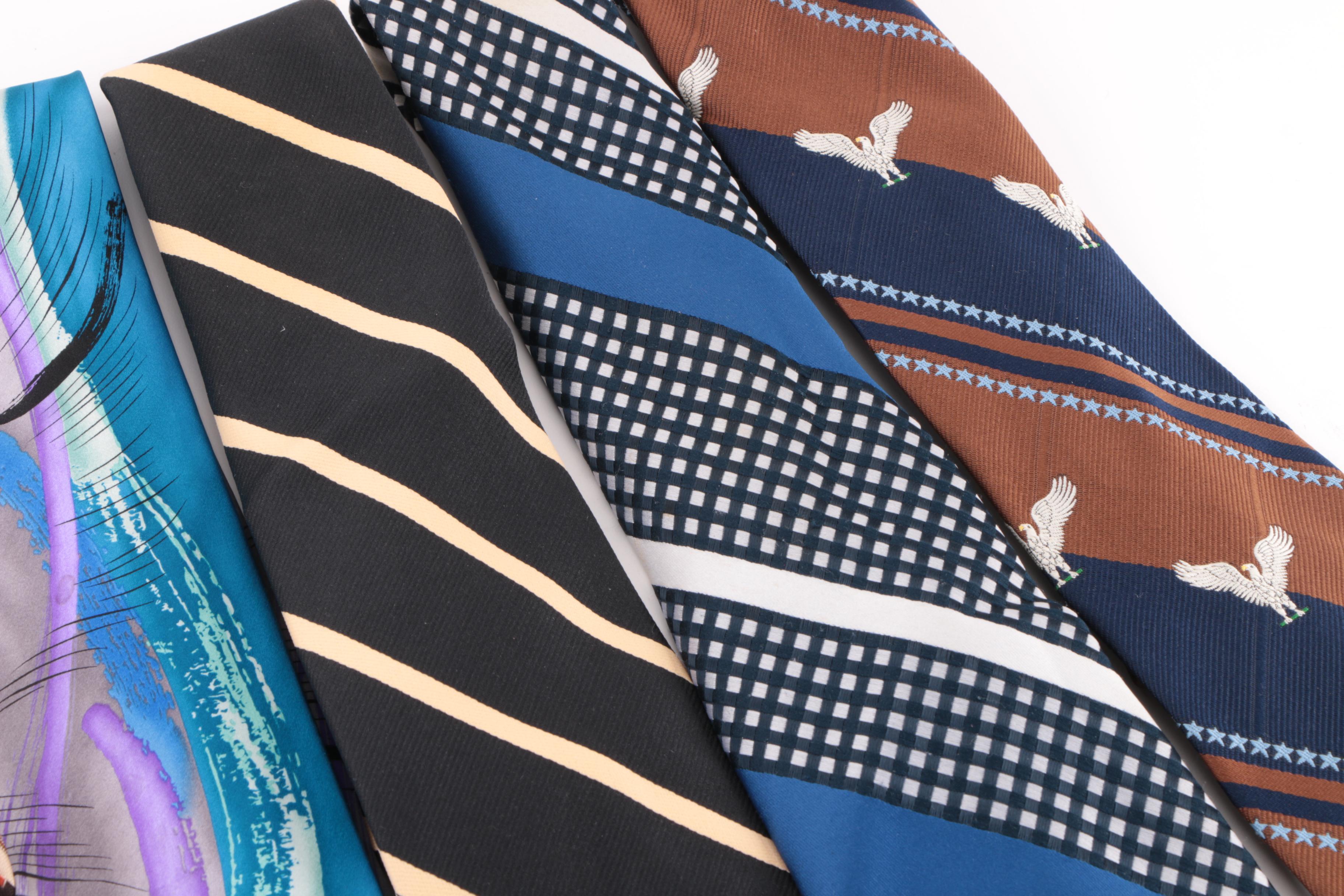 Vintage and Contemporary Neckties Including J. Garcia and Pierre Cardin