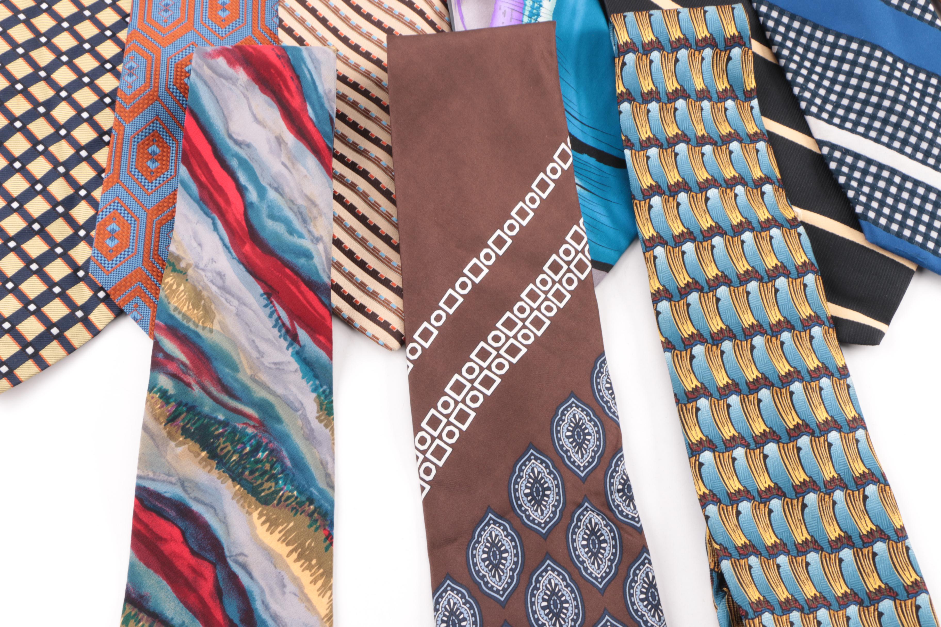 Vintage and Contemporary Neckties Including J. Garcia and Pierre Cardin
