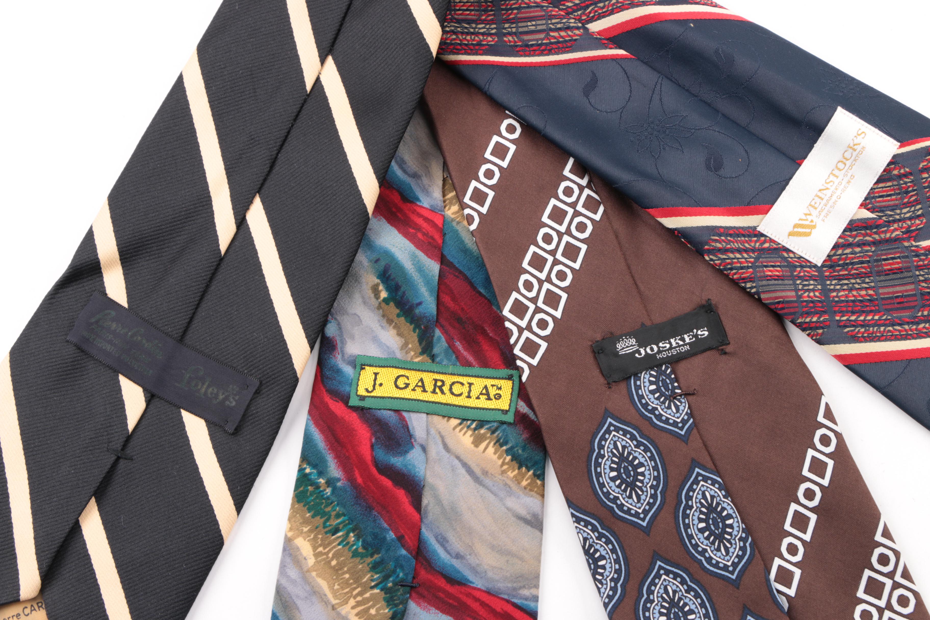 Vintage and Contemporary Neckties Including J. Garcia and Pierre Cardin
