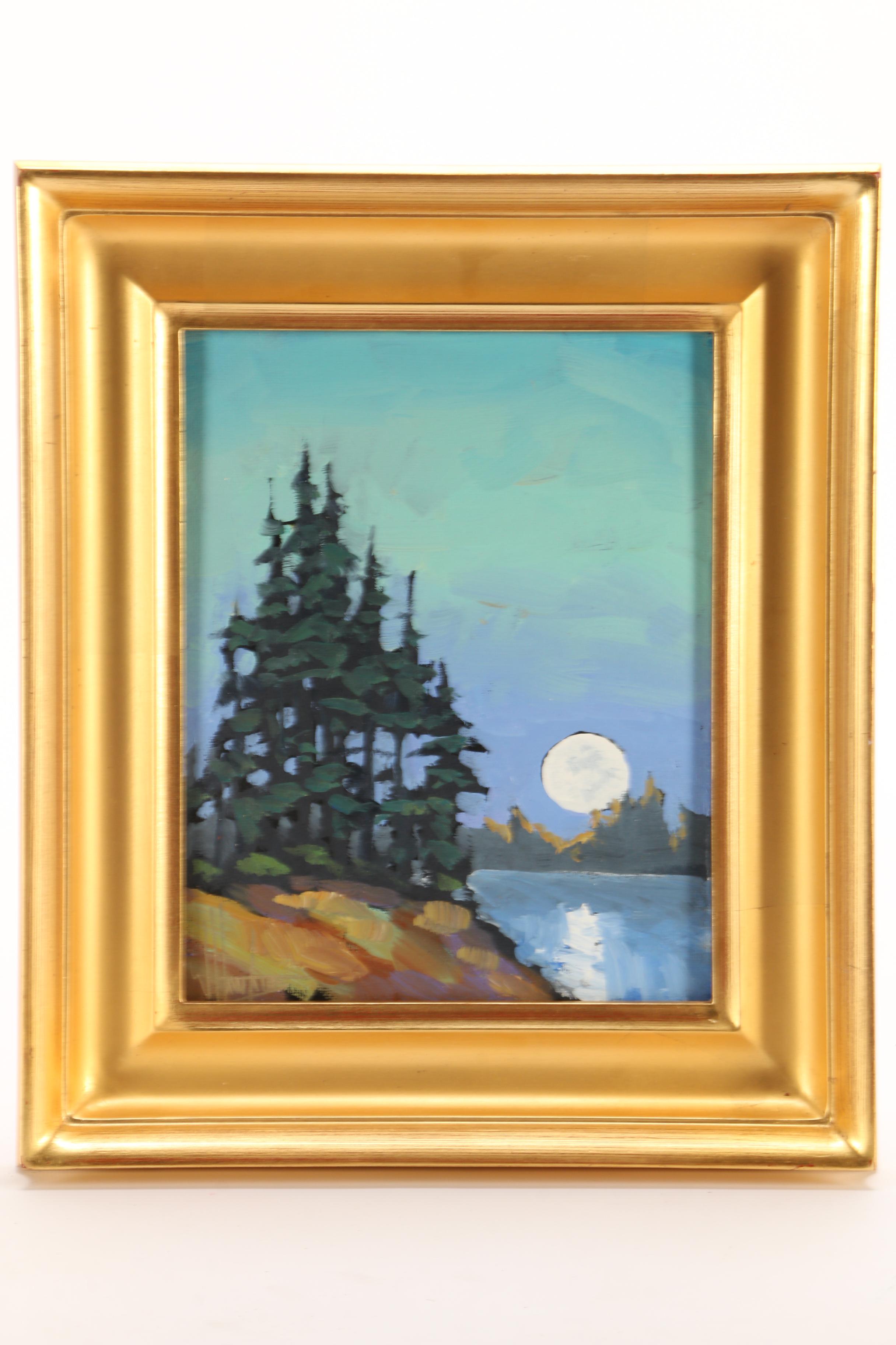 William Hawkins Oil Painting of Nocturnal Landscape