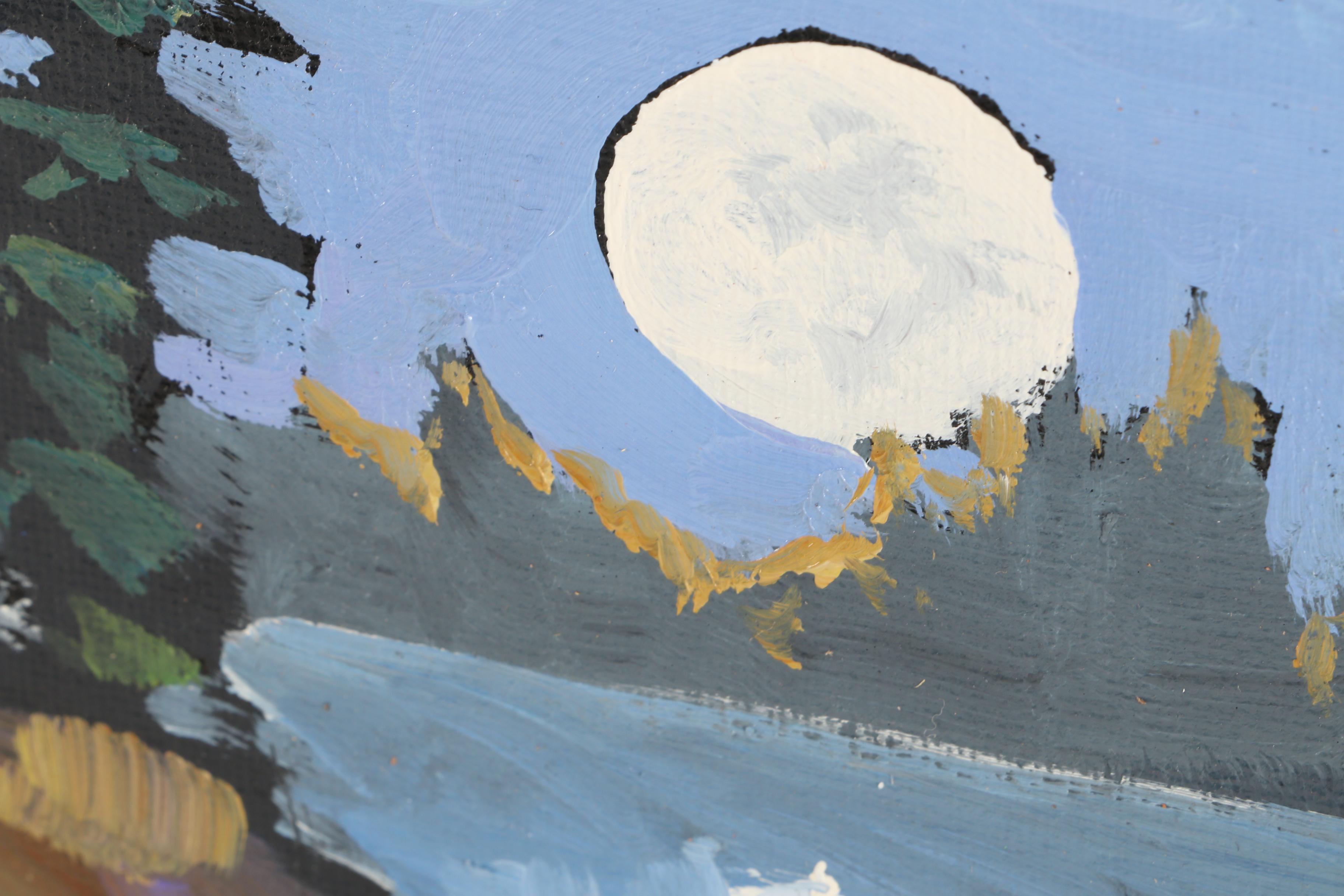 William Hawkins Oil Painting of Nocturnal Landscape