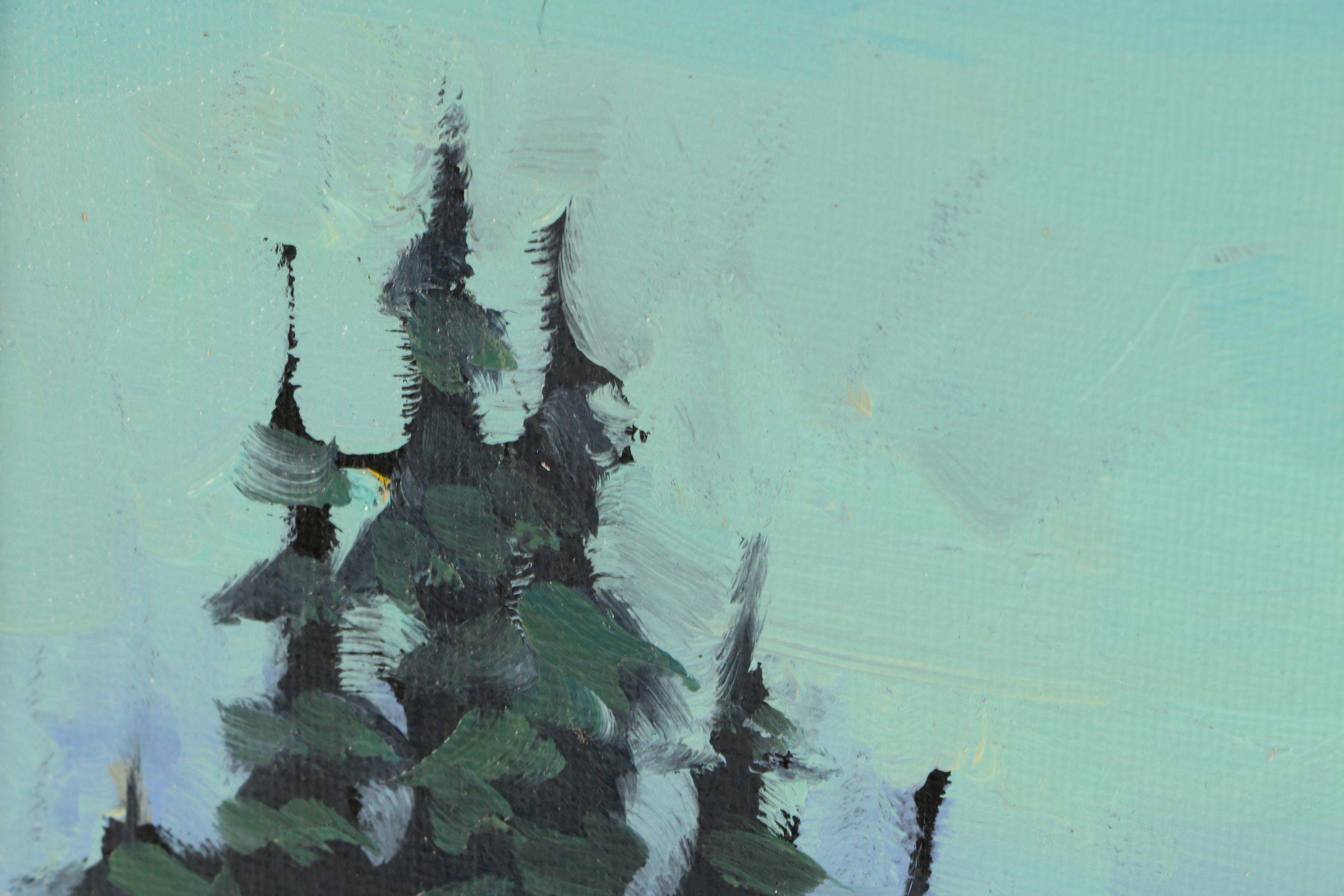 William Hawkins Oil Painting of Nocturnal Landscape