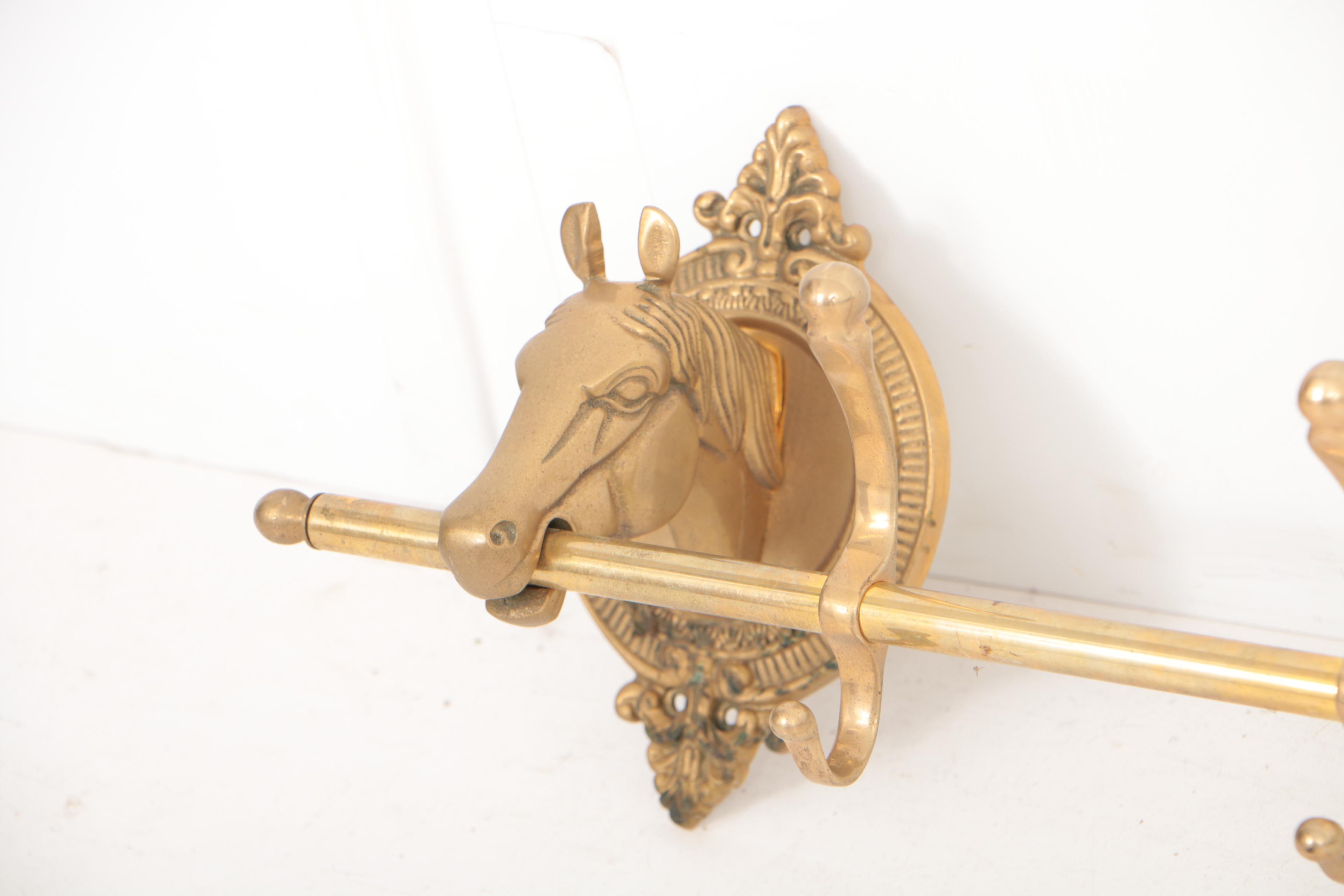 Handcast Brass Horse-Themed Coat Rack for Upper Deck, Ltd. of Fairhaven, MA