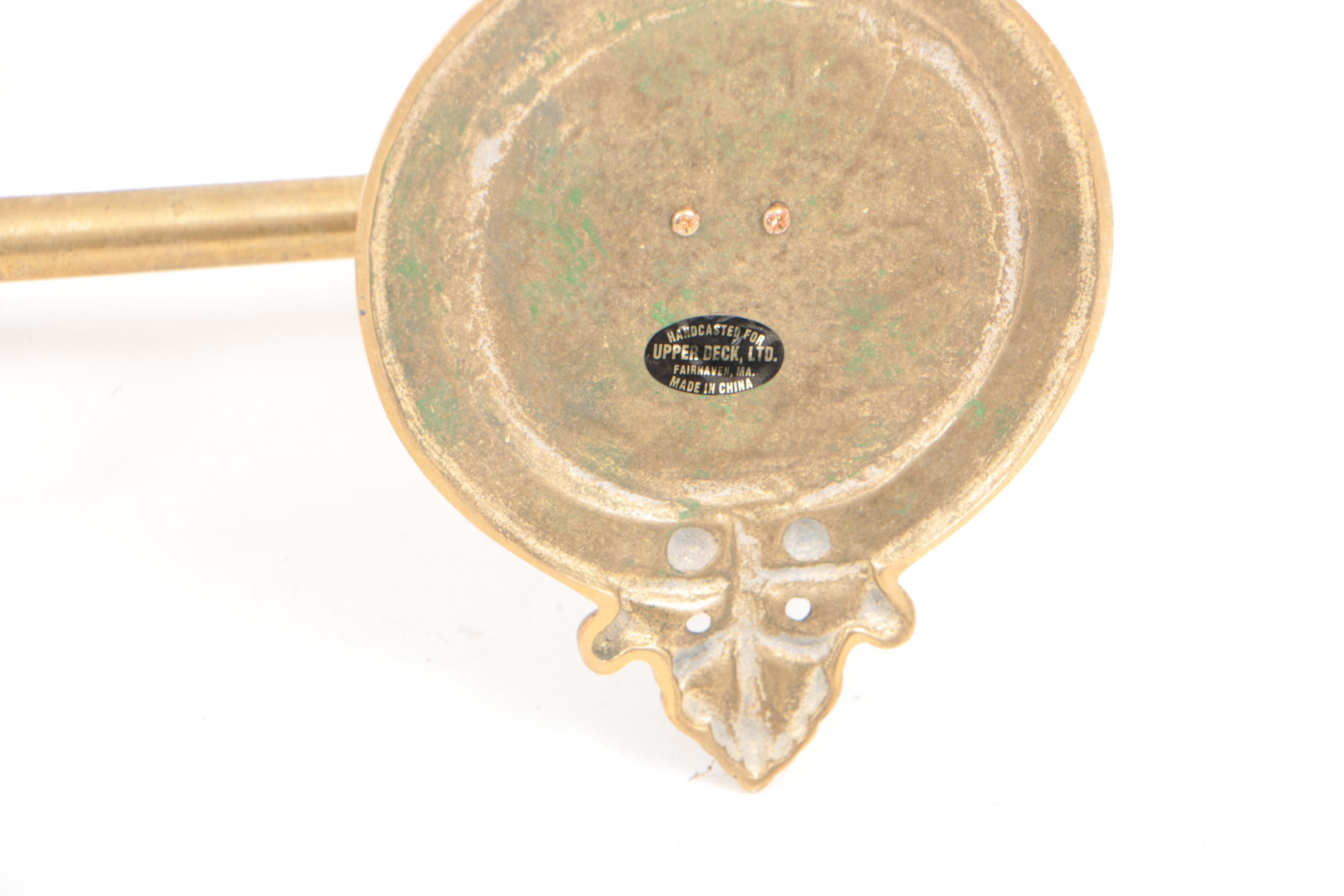 Handcast Brass Horse-Themed Coat Rack for Upper Deck, Ltd. of Fairhaven, MA