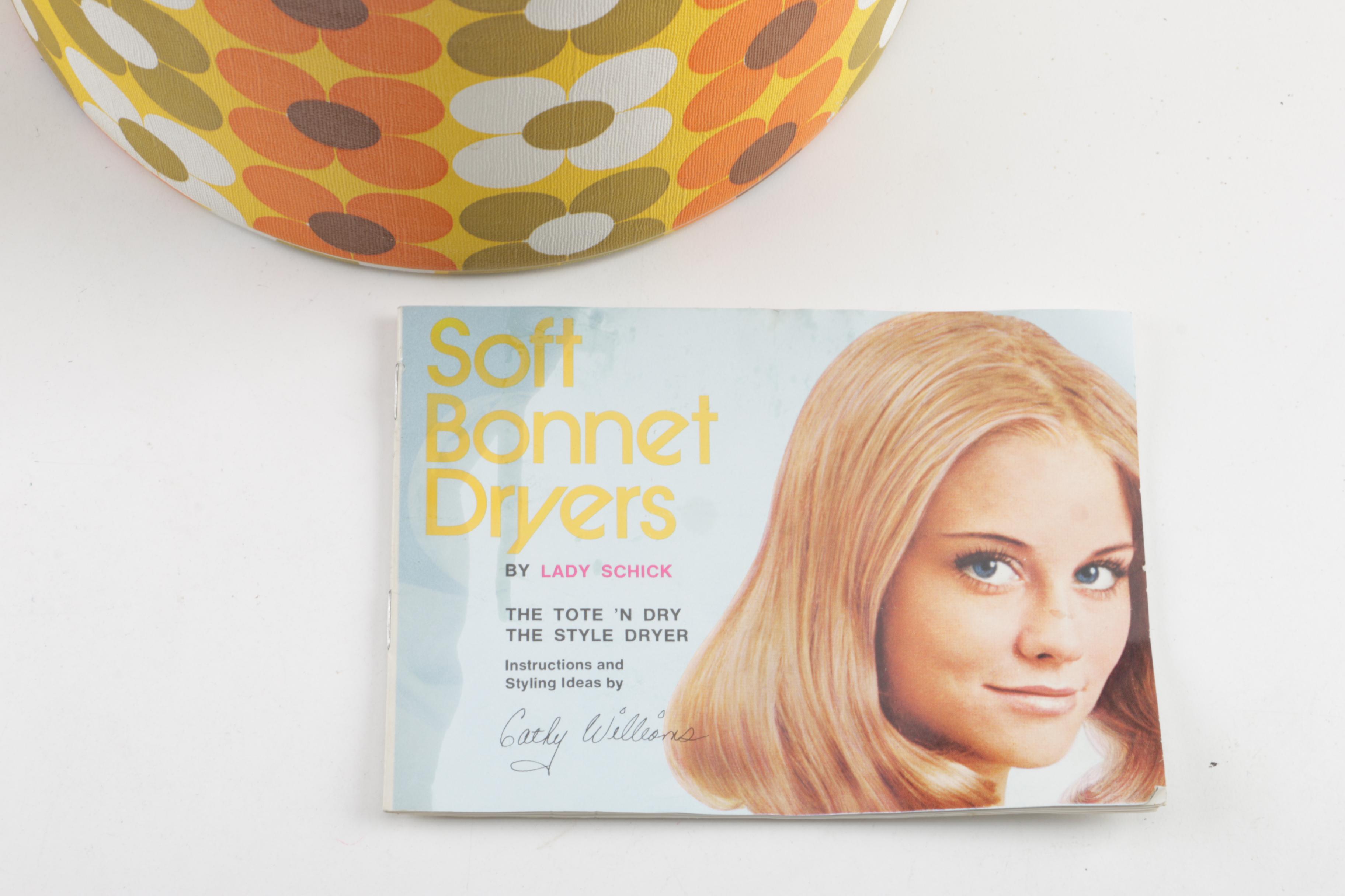 1960s Lady Schick Tote 'N Dry Hair Dryer with Mid-Century Floral Case