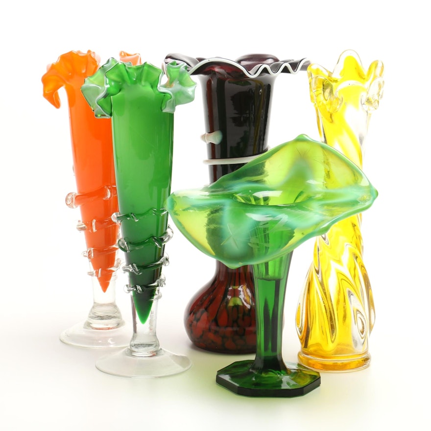 Multi-Colored Art Glass Vases