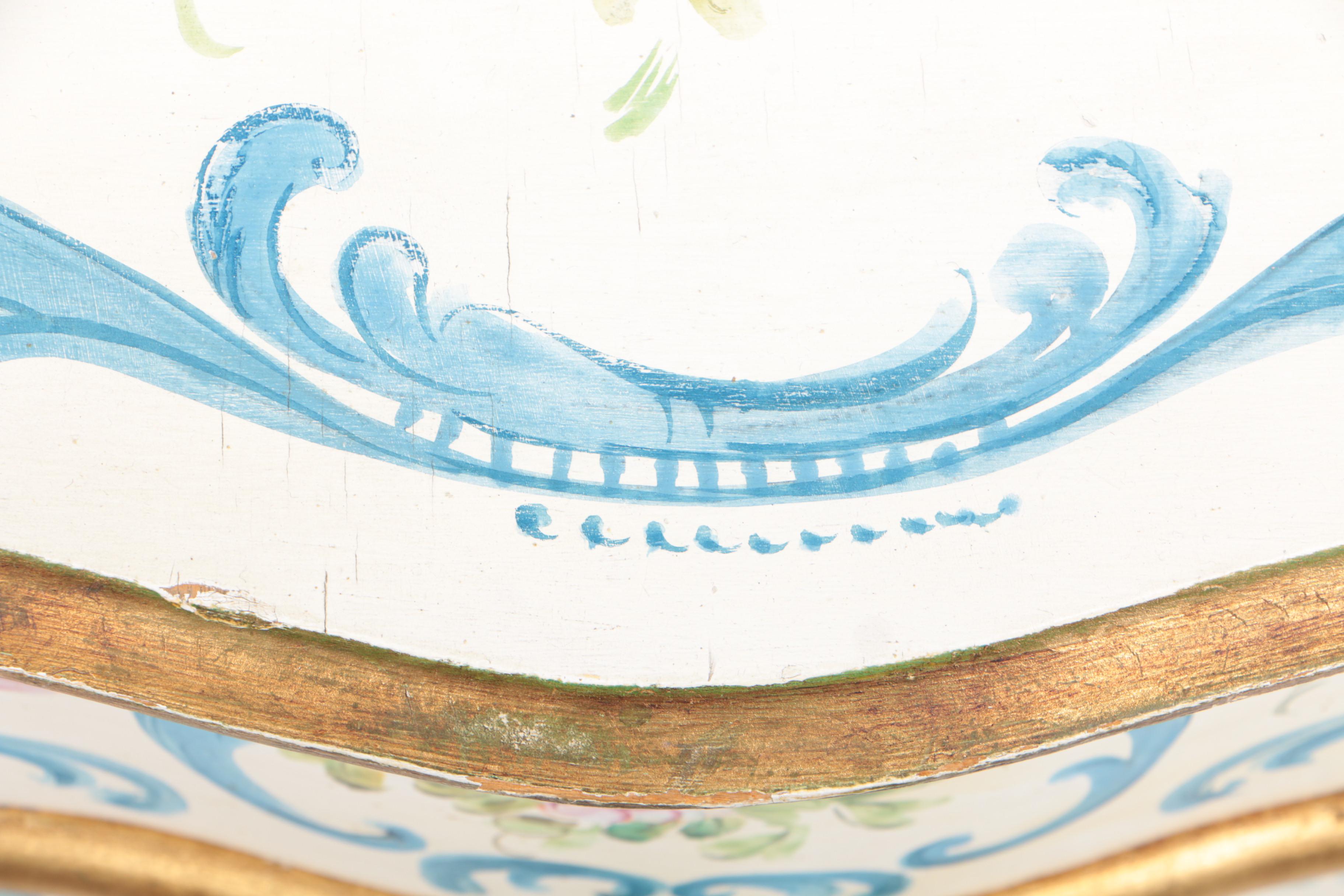 Louis XV Style Paint-Decorated and Parcel-Gilt Bedside Commode, 20th Century