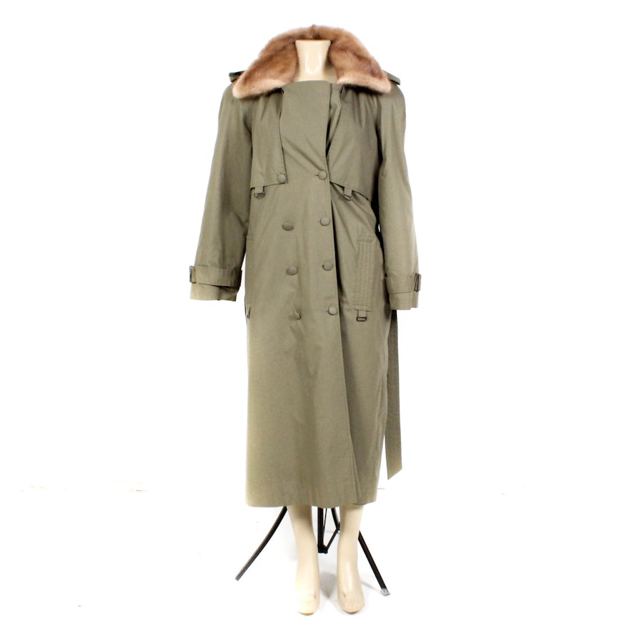 Mink Fur Lined Raincoat
