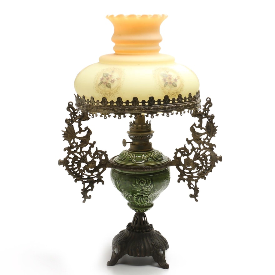 Antique MC Oil Parlor Lamp