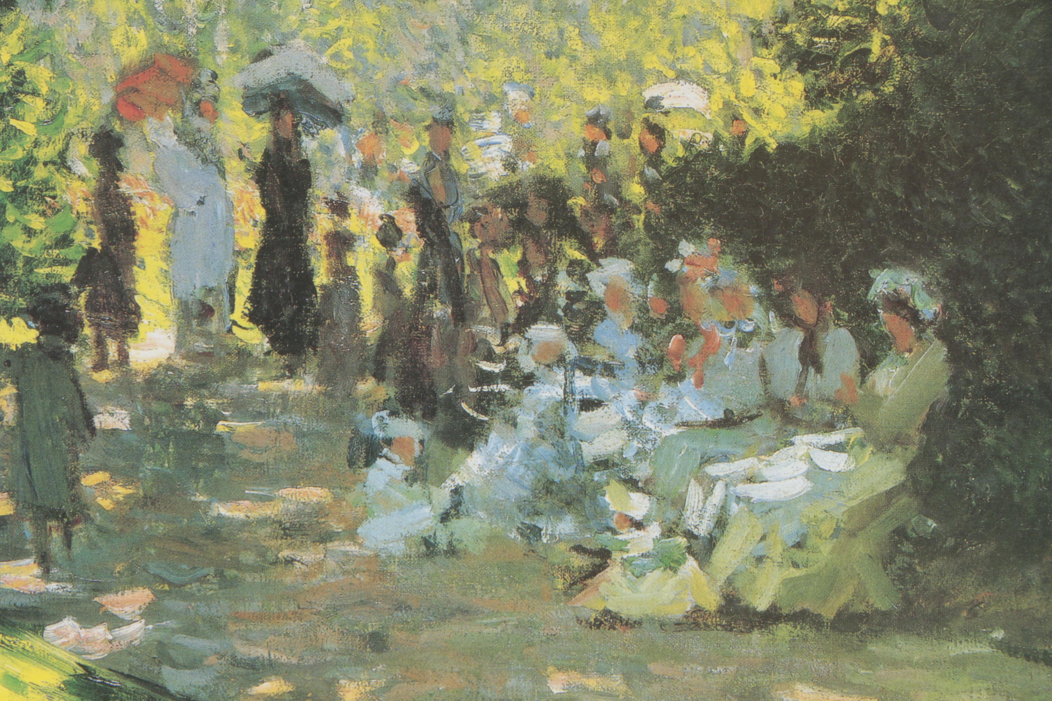Offset Lithograph After Claude Monet "Parisians Enjoying the Park Monceau"