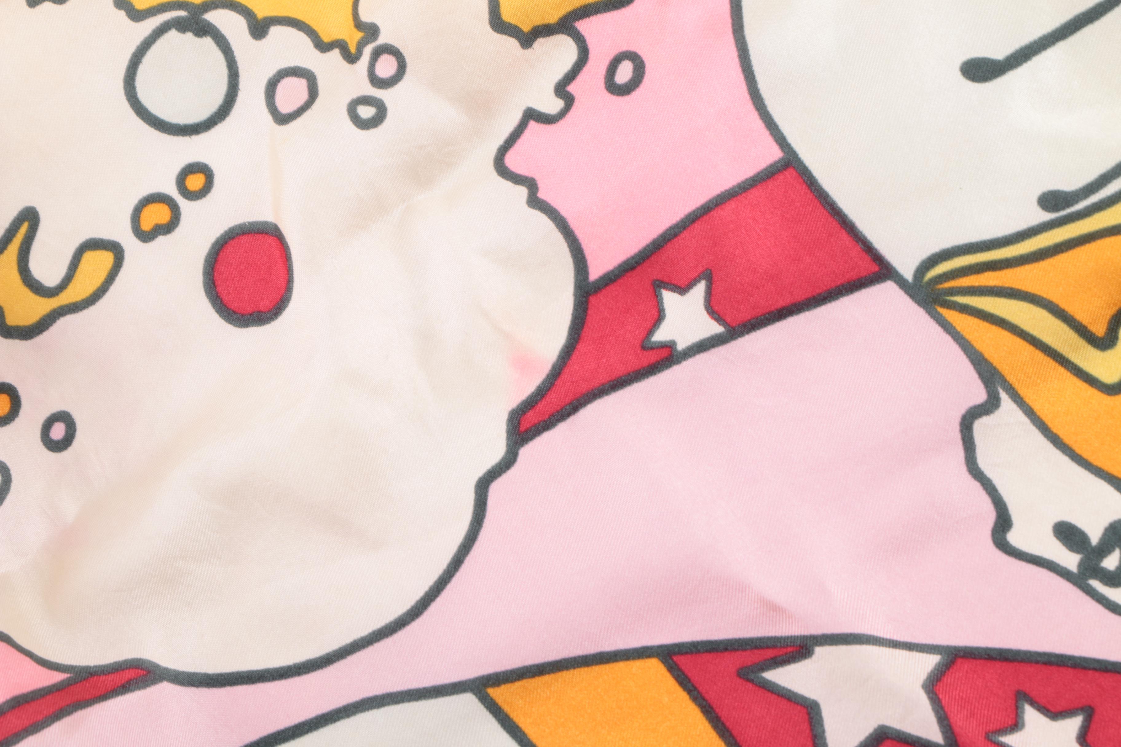 Women's 1970s Vintage Peter Max Silk Scarf